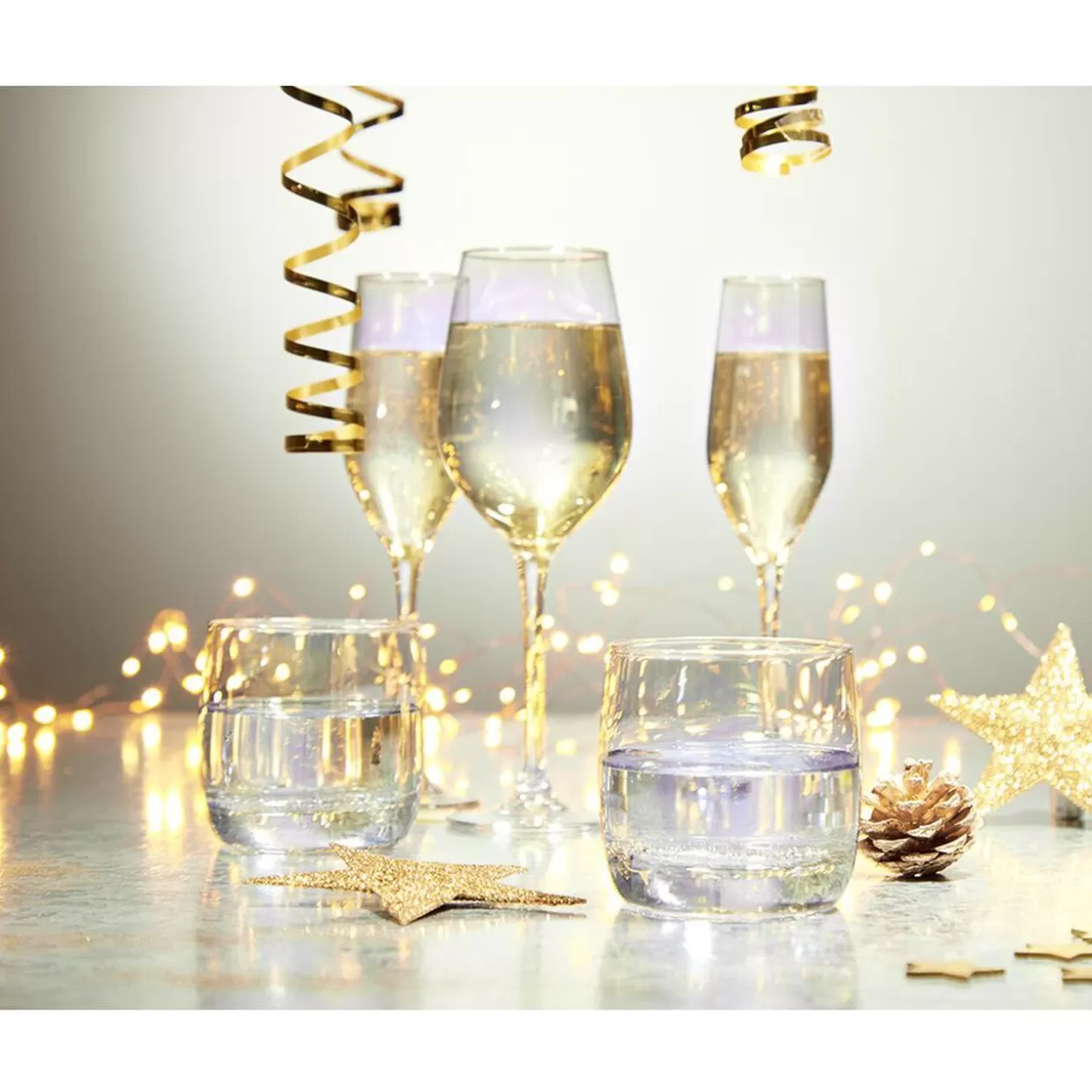 Gobelet en verre Kira doré 31cL x4>Gifi New
