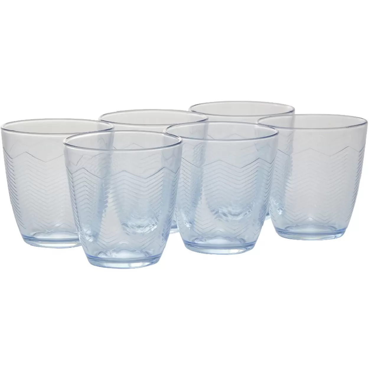 Gifi Gobelet en verre Margaux motifs chevron transparent bleu x6< Vaisselle Et Accessoires De Table