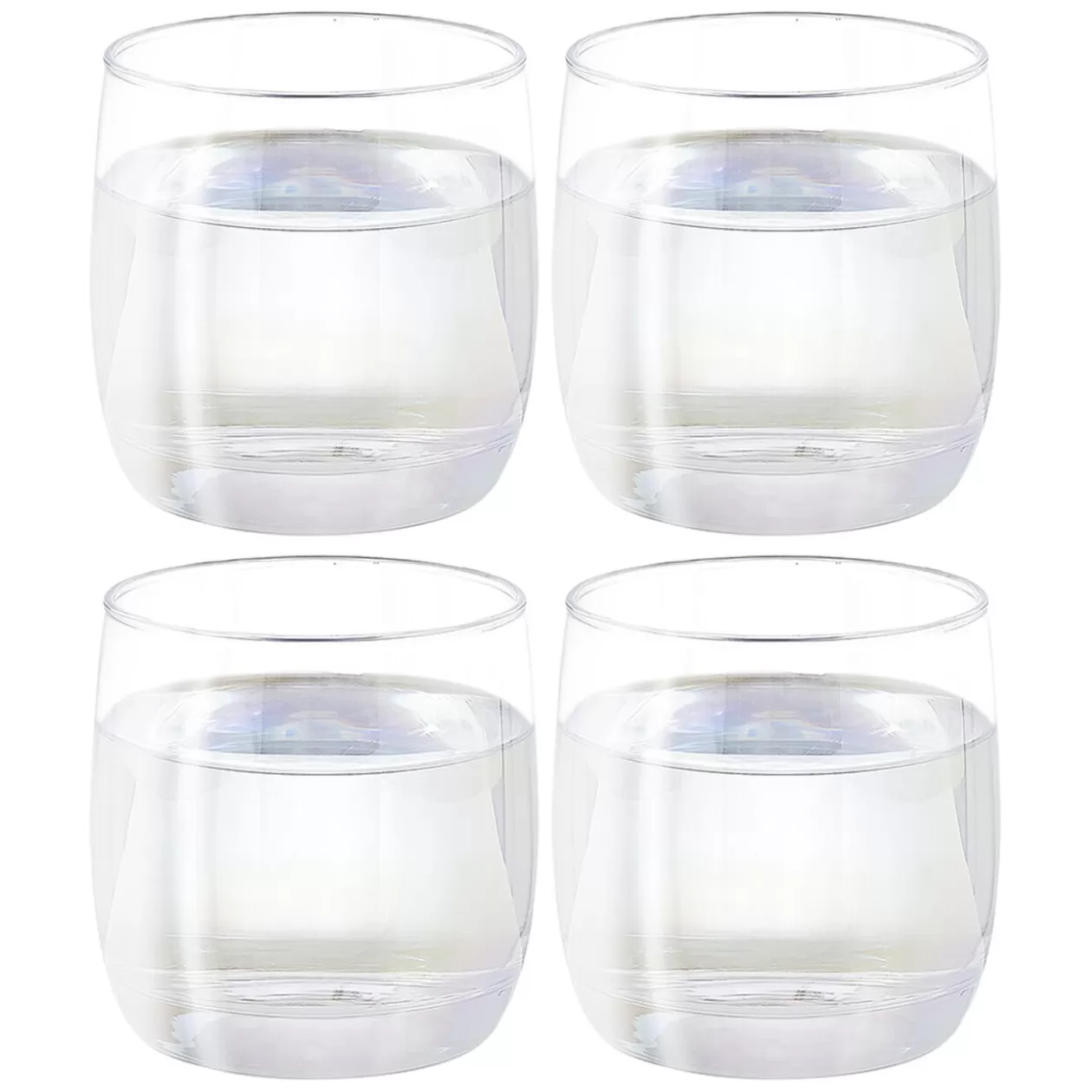 Gobelet en verre transparent irisé x4>Gifi Hot