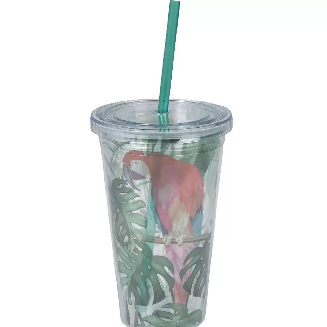 Gifi Gobelet plastique et paille décor perroquet exotique< Vaisselle Et Accessoires De Table