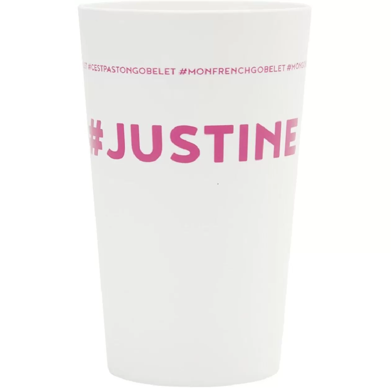Gobelet plastique prénom #JUSTINE 33cl>Gifi Shop