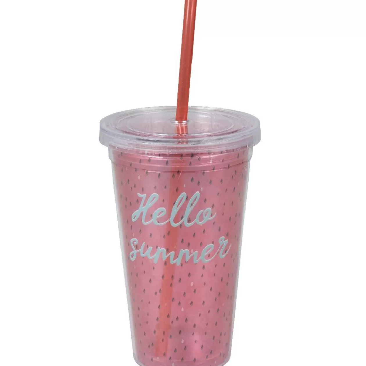 Gifi Gobelet plastique rose et paille décor pastèque hello summer< Vaisselle Et Accessoires De Table