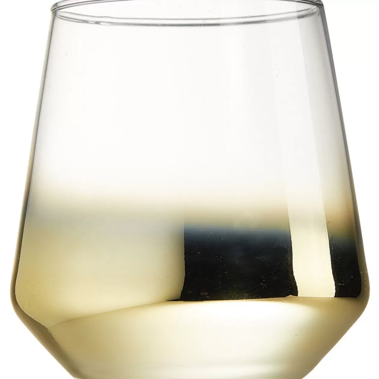 Gobelet transparent et doré en verre>Gifi Online