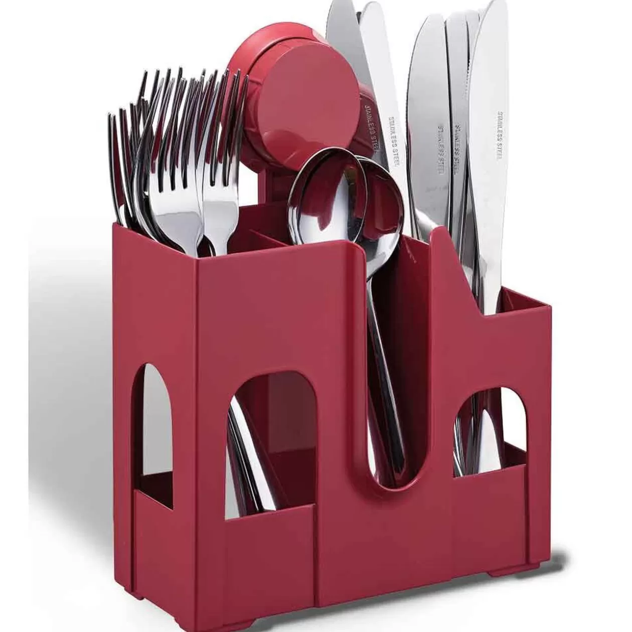 Gifi Égouttoir à couverts rouge à ventouse< Rangement De Cuisine