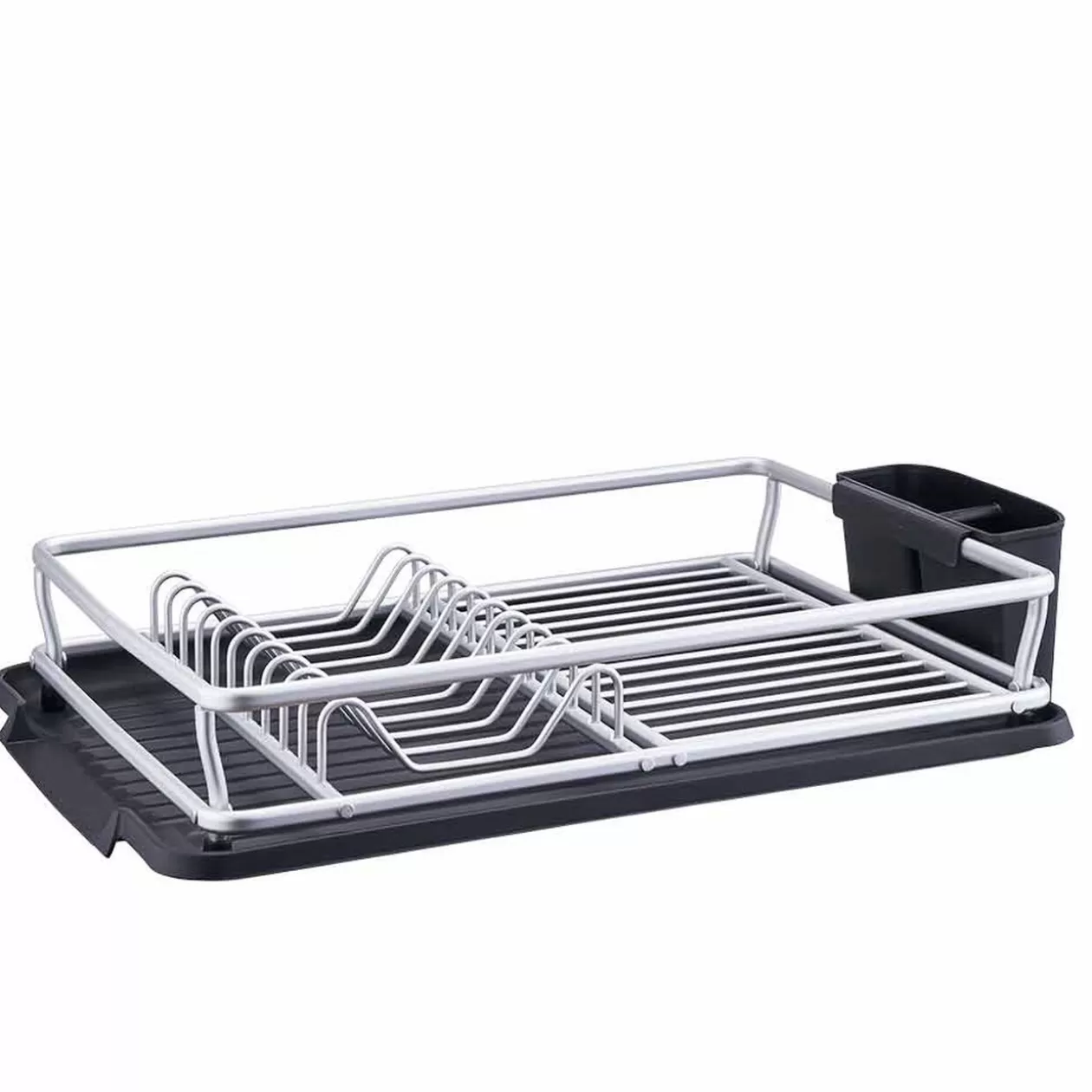 Gifi Égouttoir à vaisselle avec porte-couverts gris noir< Rangement De Cuisine