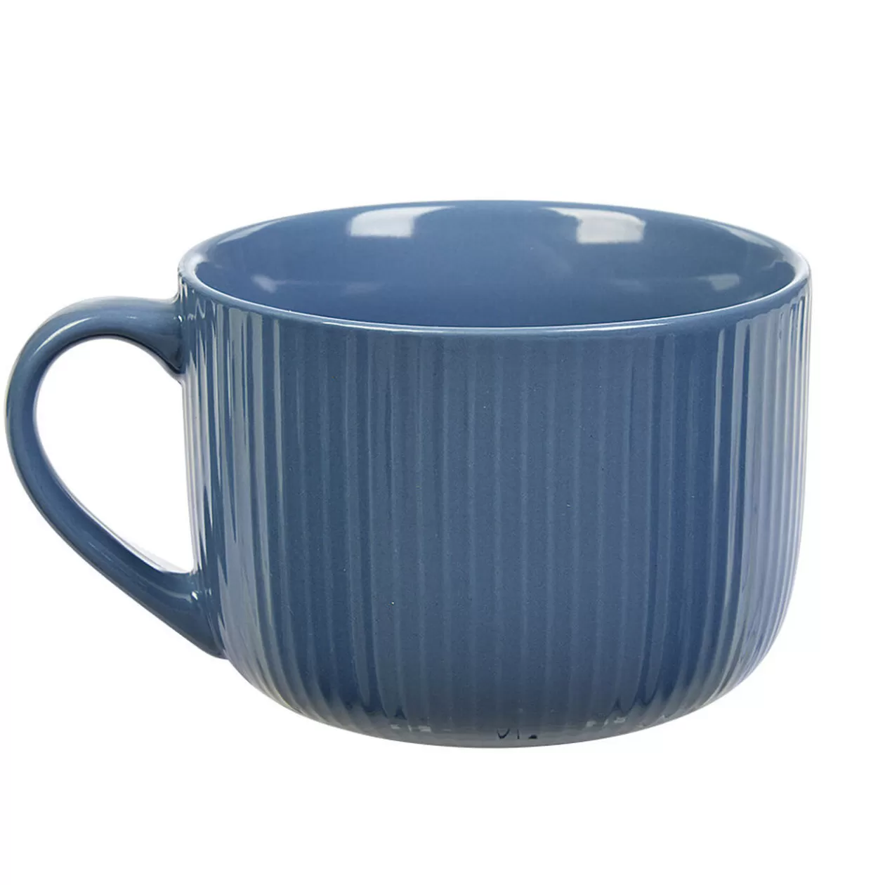 Jumbo en porcelaine 45 cl bleu avec rainures verticales en relief>Gifi Hot