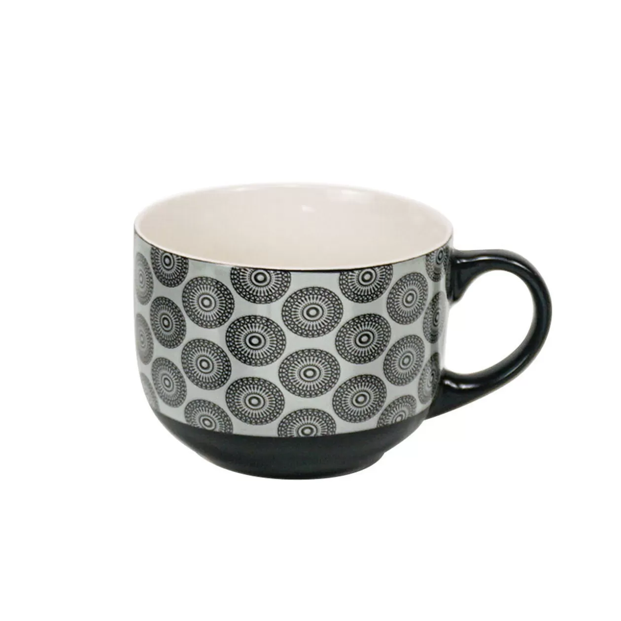 Jumbo en porcelaine motif rosace noir blanc 47 cl>Gifi Store