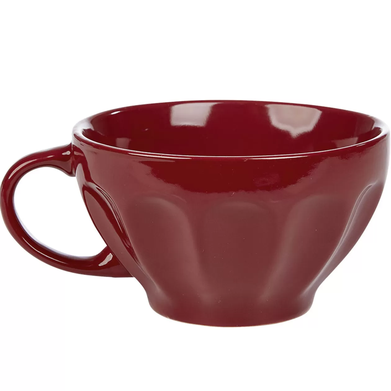 Jumbo faïence côtelé uni rouge 55 cl>Gifi Online