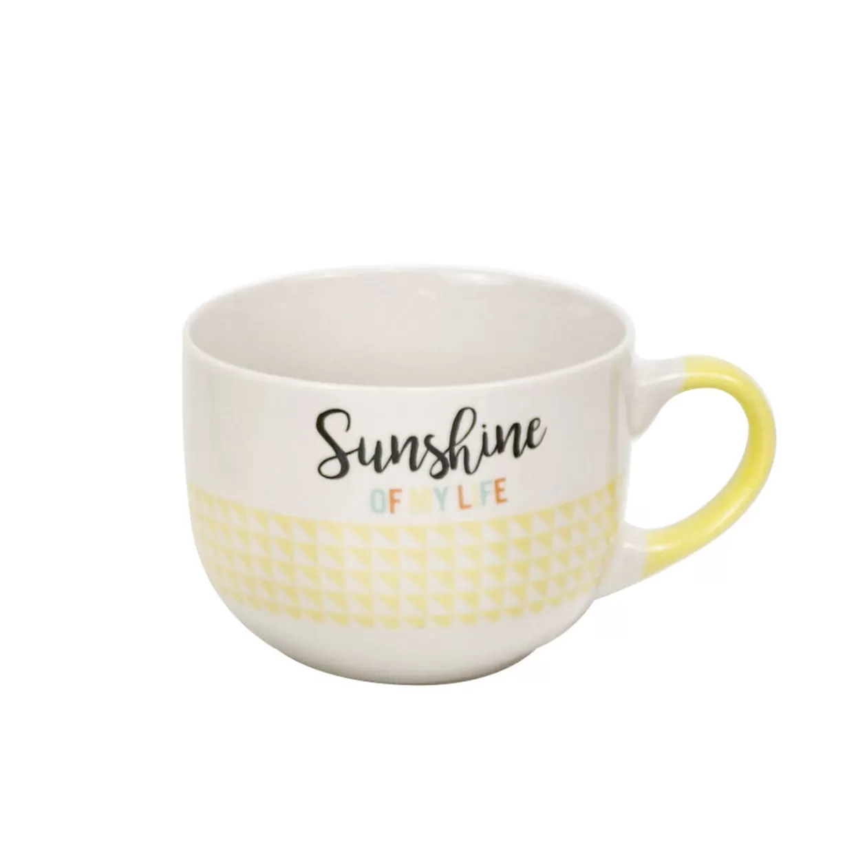 Jumbo porcelaine jaune avec inscription "Sunshine of my Life" 47 cl>Gifi Store