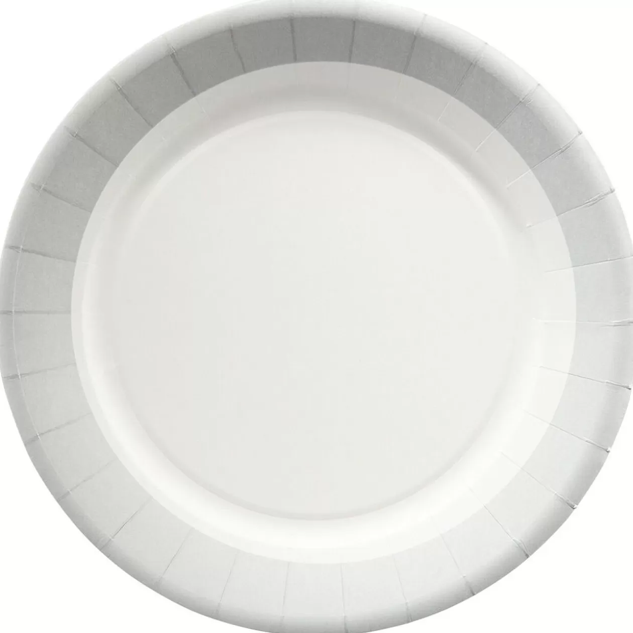 Lot de 10 assiettes en carton Ø23 cm bord gris>Gifi Store