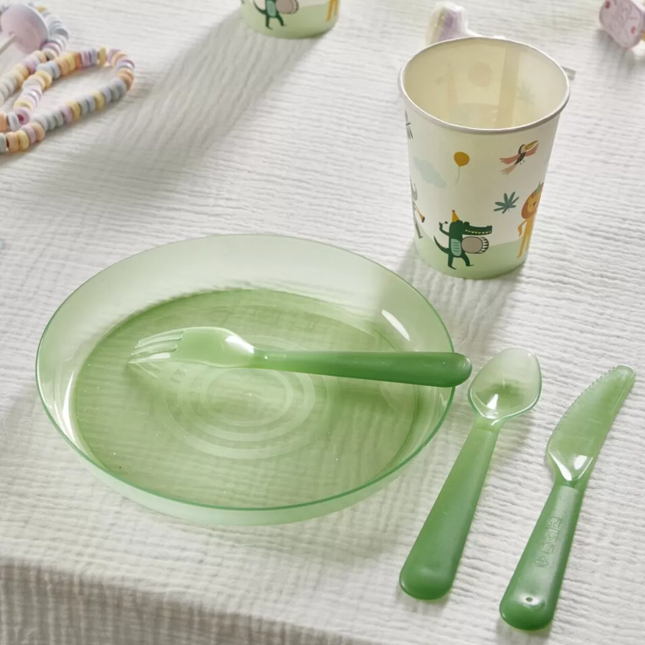 Lot de 12 couverts pour enfant plastique coloré>Gifi Store