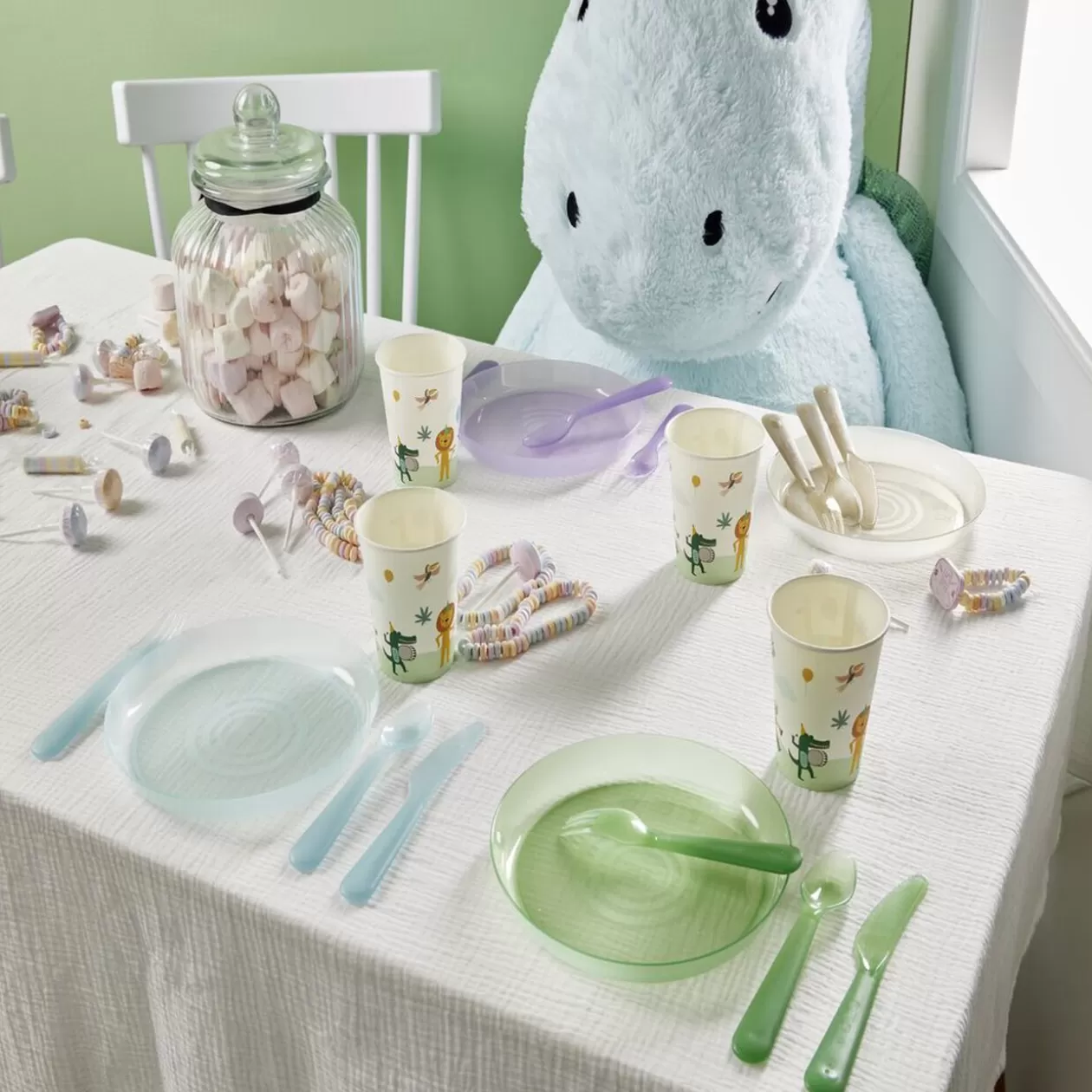 Lot de 12 couverts pour enfant plastique coloré>Gifi Store