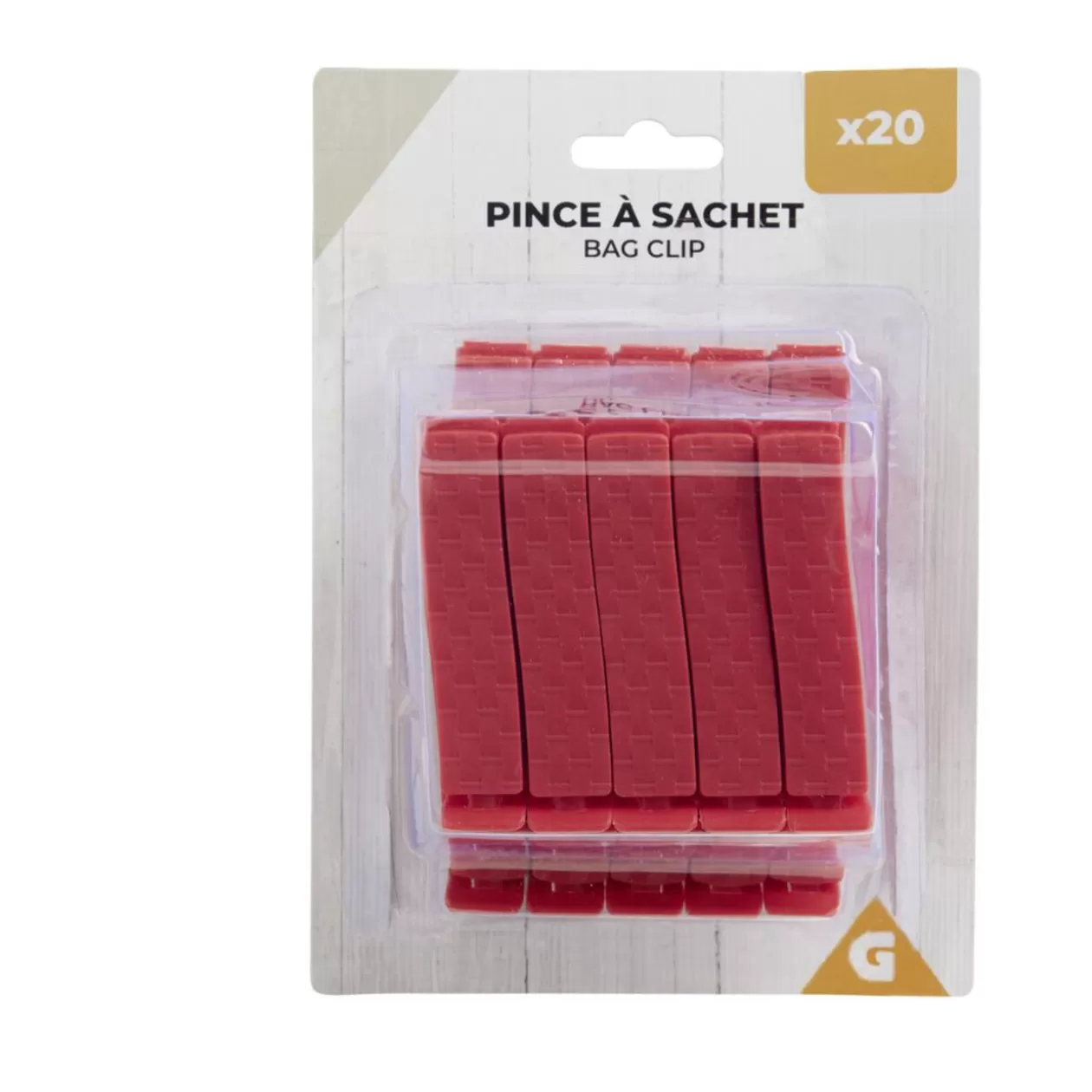 Gifi Lot de 20 pinces à sachet plastique rouge< Conservation Alimentaire