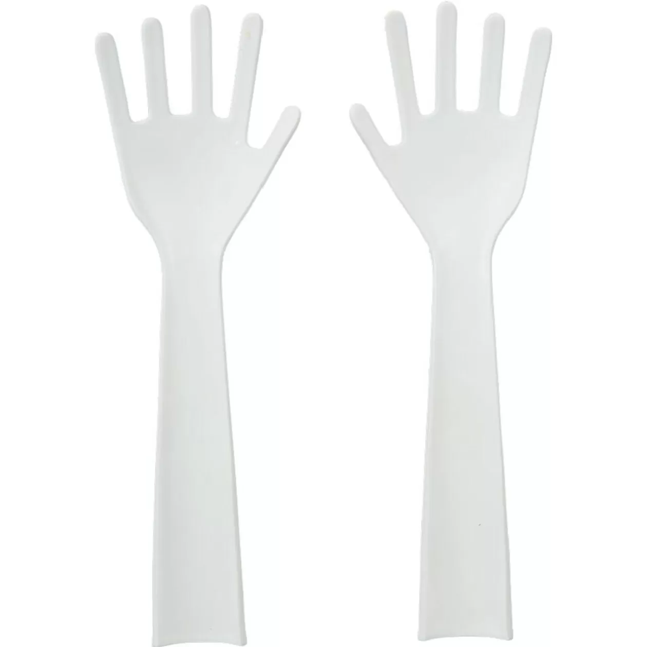 Gifi Lot de 2 couverts à salade forme main plastique blanc< Préparation Culinaire