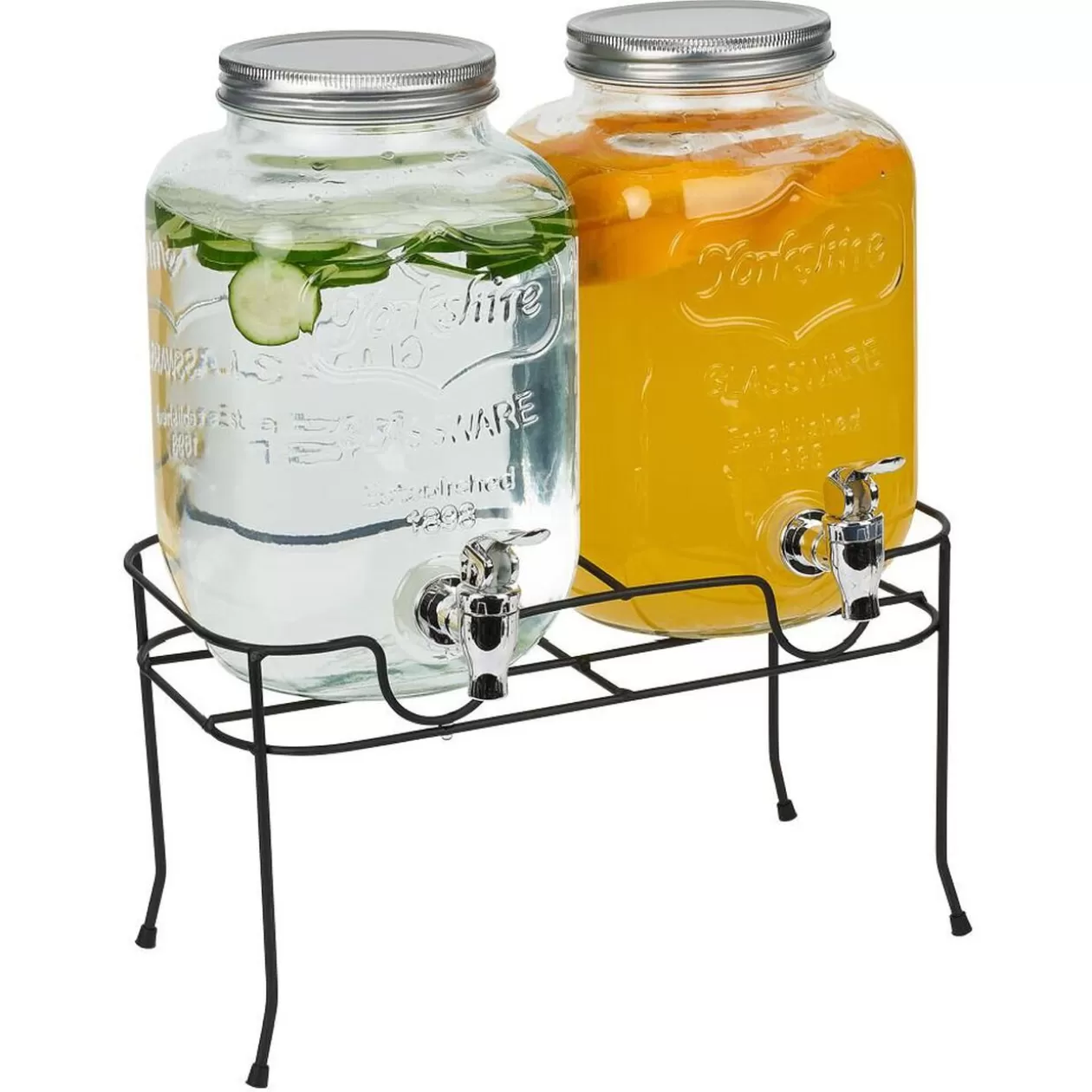 Gifi Lot de 2 distributeurs de boisson 4L avec support en métal< Vaisselle Et Accessoires De Table