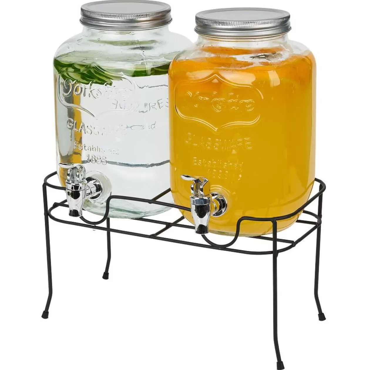 Gifi Lot de 2 distributeurs de boisson 4L avec support en métal< Vaisselle Et Accessoires De Table