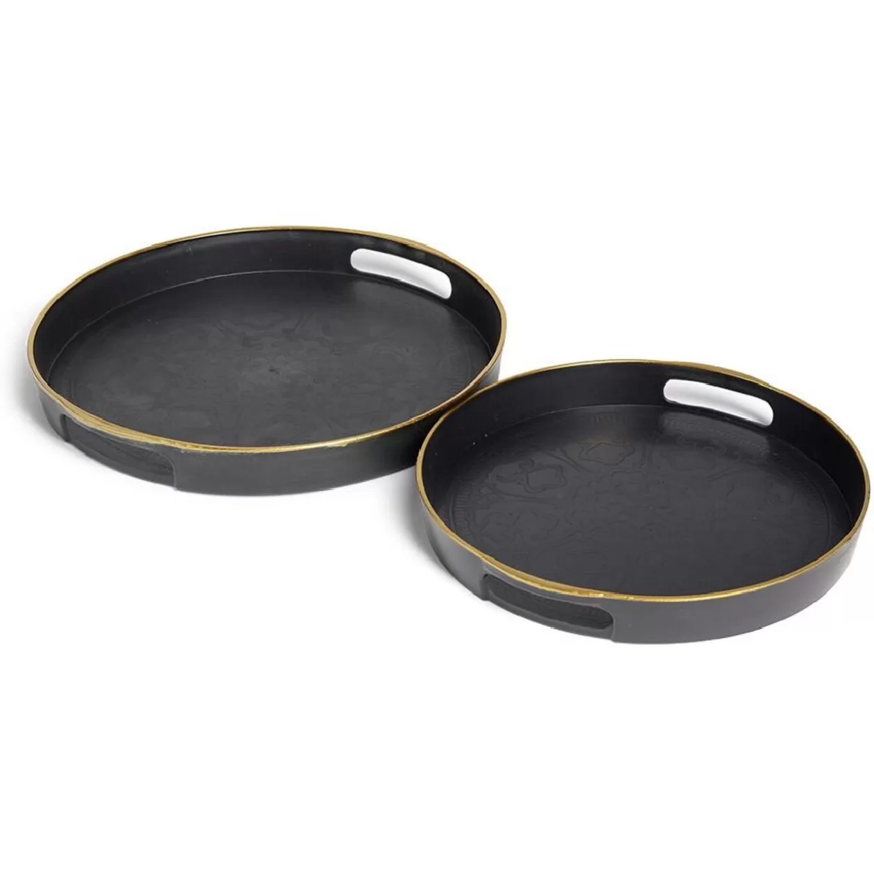 Gifi Lot de 2 plateaux Ø29cm et Ø36cm plastique noir< Vaisselle Et Accessoires De Table