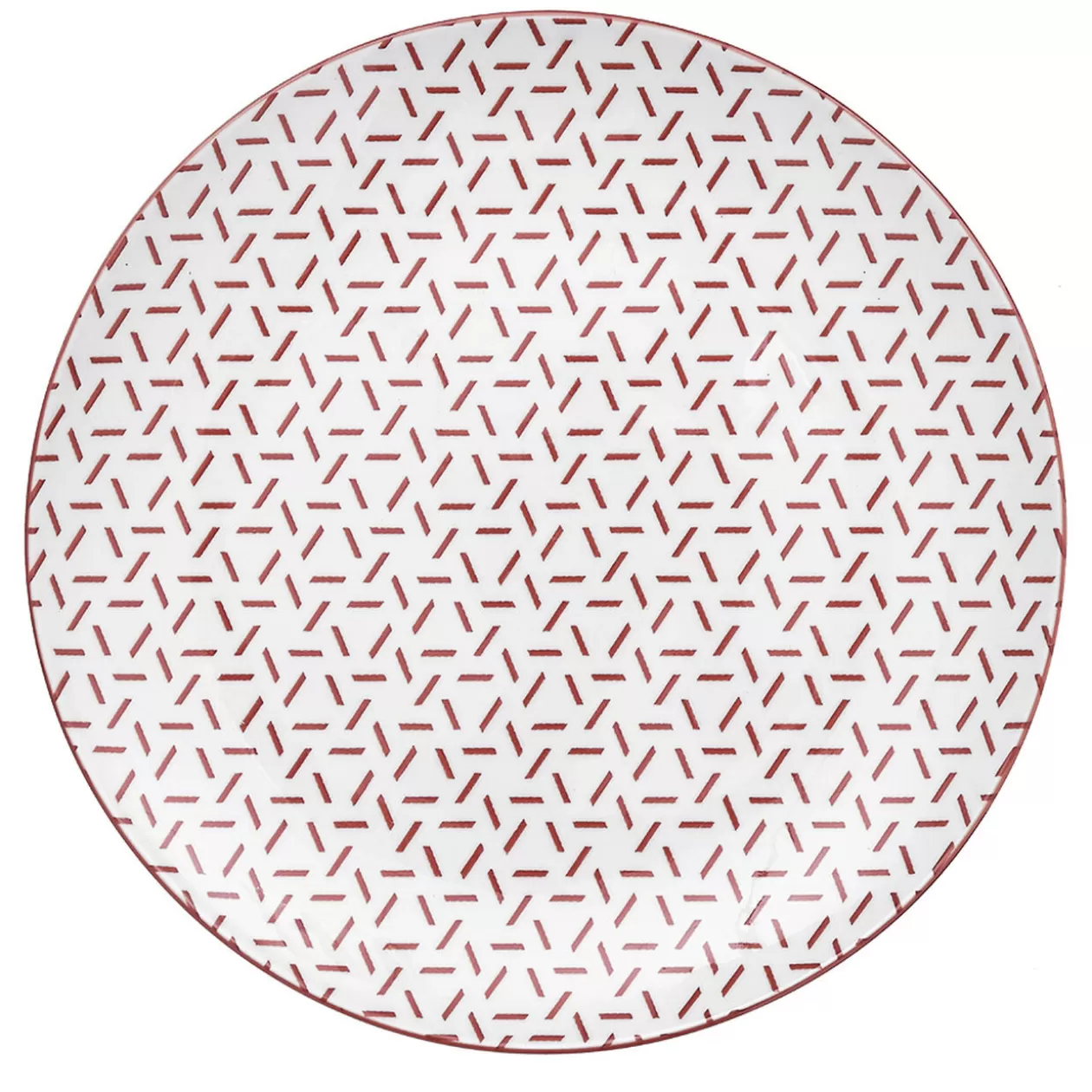 Lot de 4 assiettes à dessert porcelaine motif trait triangle multicolore Ø19cm>Gifi Store