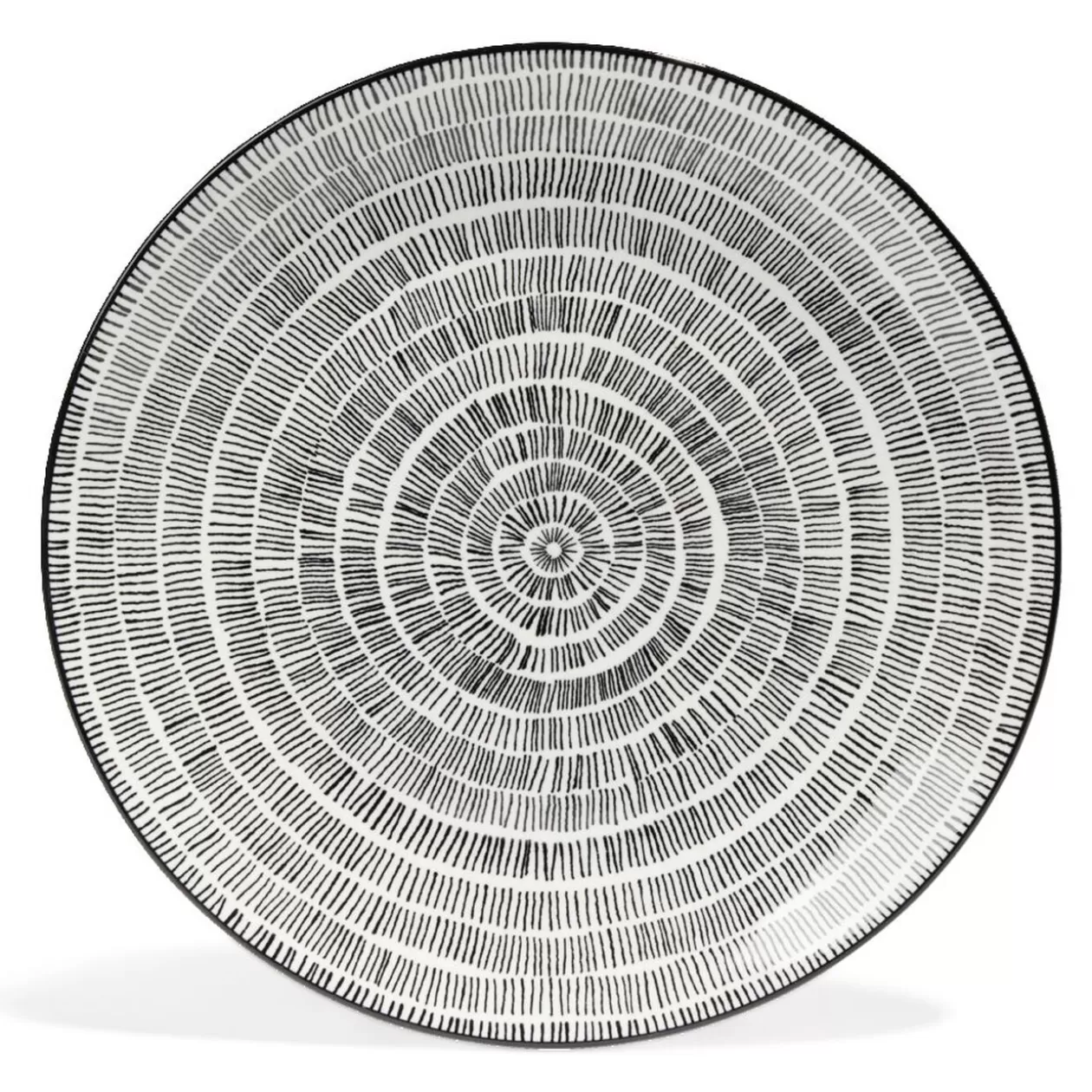 Lot de 4 assiettes plates Ø27cm porcelaine imprimé noir et blanc>Gifi Cheap