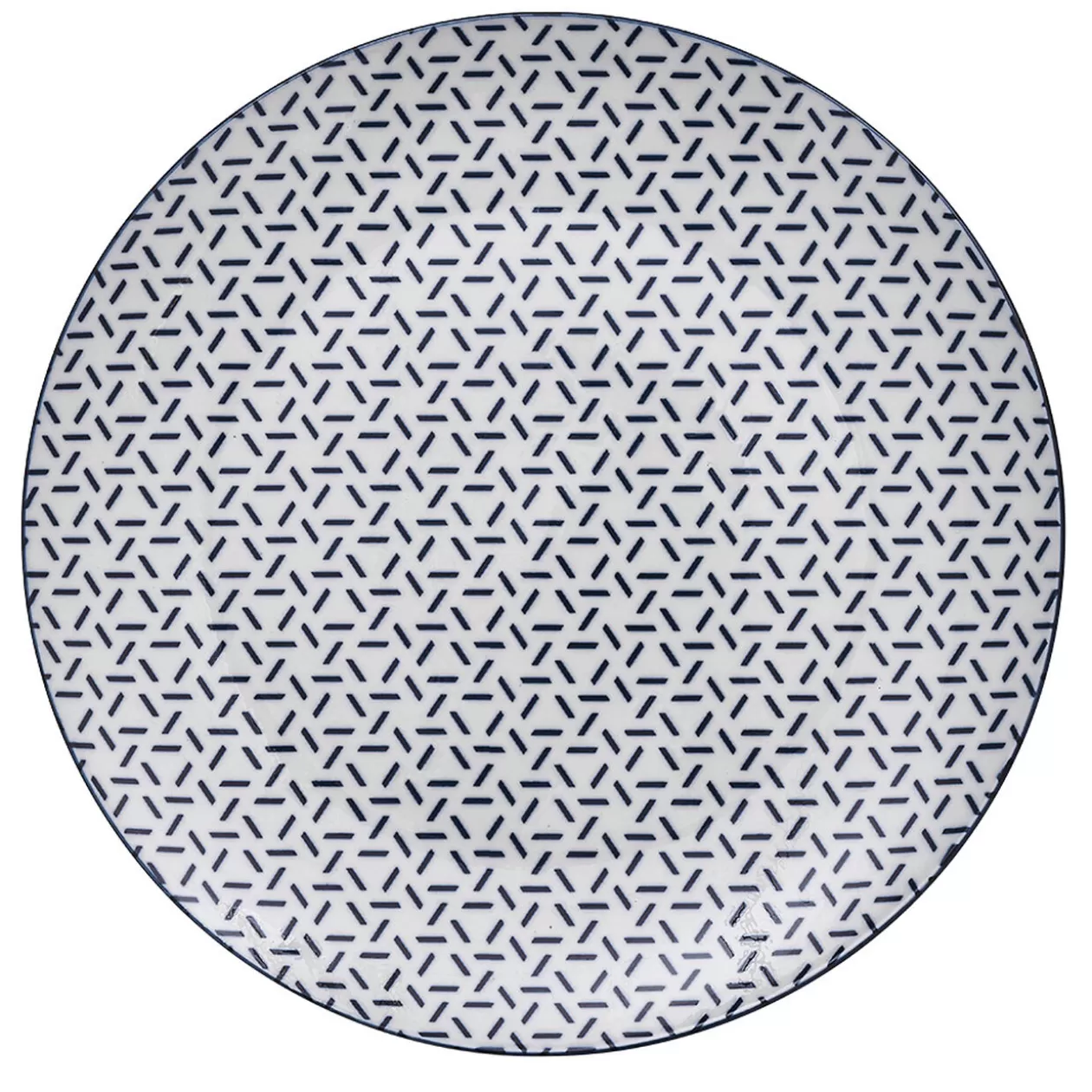 Lot de 4 assiettes plates porcelaine motif trait triangle multicolore Ø24cm>Gifi Cheap