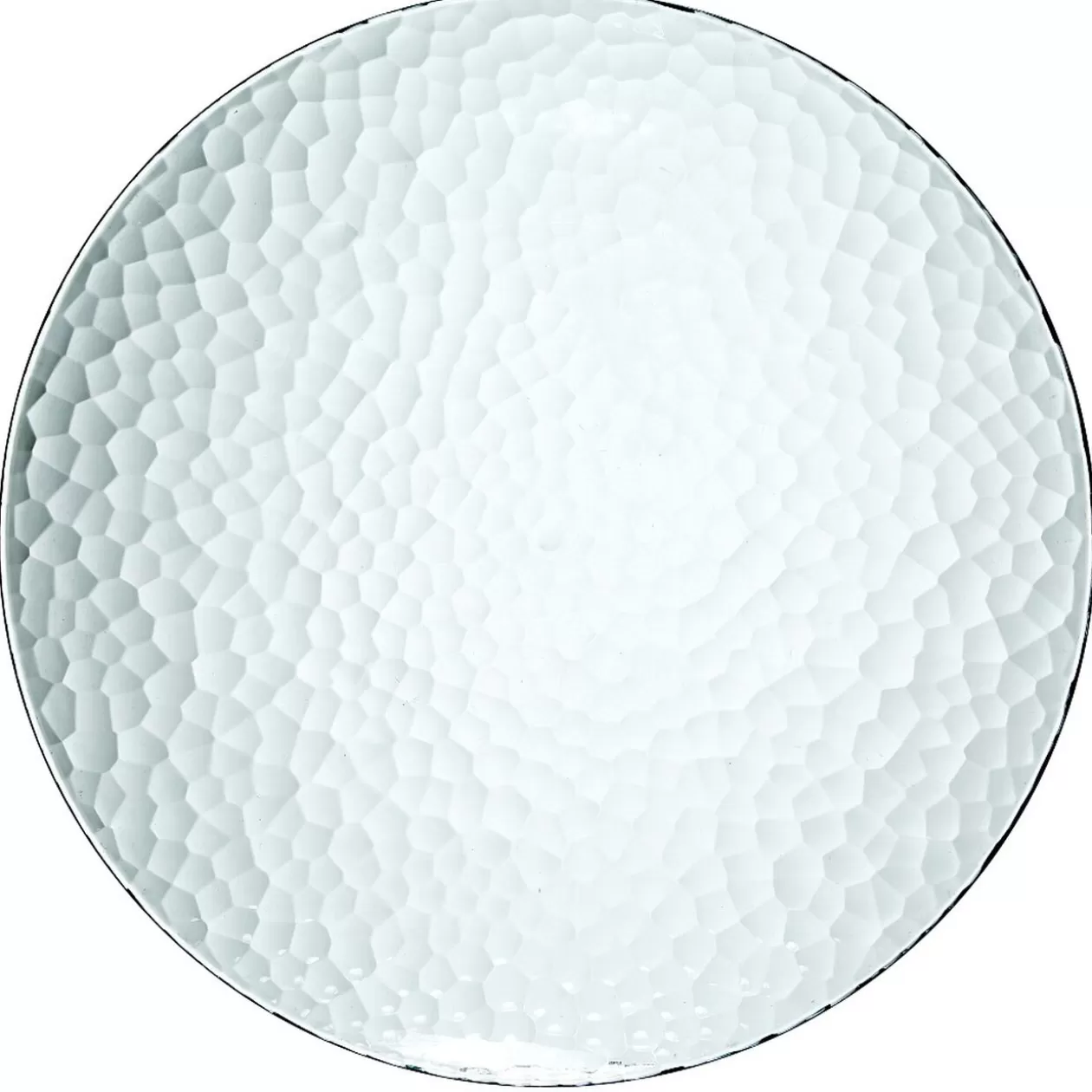 Lot de 4 assiettes plates rondes en plastique effet martelé>Gifi Store
