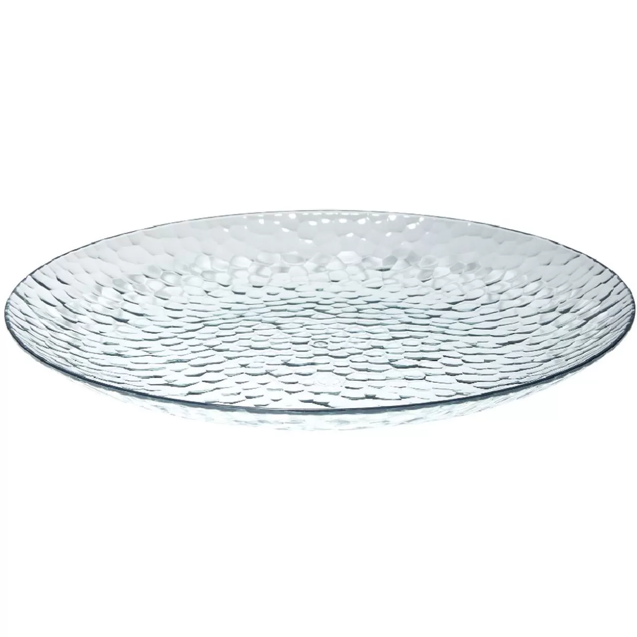 Lot de 4 assiettes plates rondes en plastique effet martelé>Gifi Store