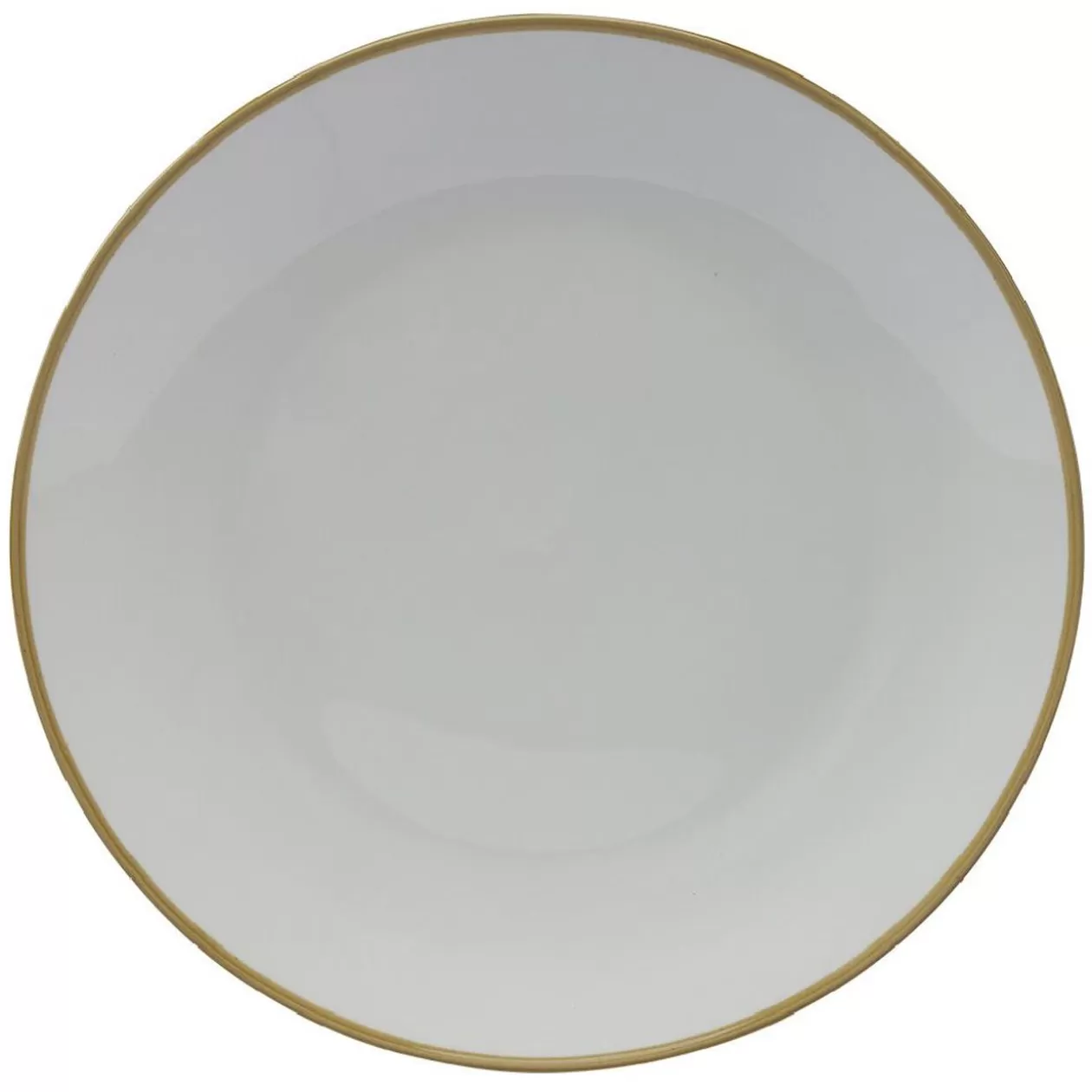 Gifi Lot de 4 assiettes plates rondes porcelaine blanche avec liseré coloré< Vaisselle Et Accessoires De Table