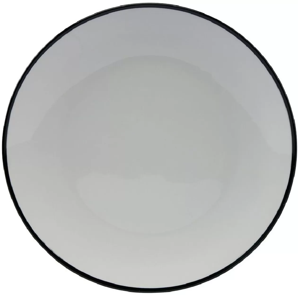 Gifi Lot de 4 assiettes plates rondes porcelaine blanche avec liseré coloré< Vaisselle Et Accessoires De Table