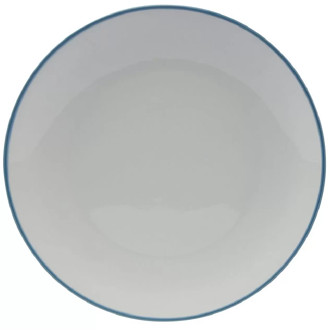 Gifi Lot de 4 assiettes plates rondes porcelaine blanche avec liseré coloré< Vaisselle Et Accessoires De Table