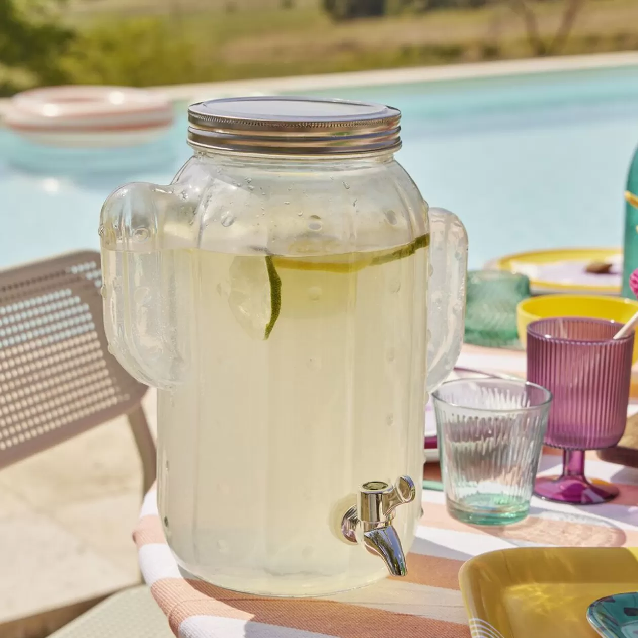 Gifi Lot de 4 gobelets en verre Nora coloré transparent 25,5cl< Vaisselle Et Accessoires De Table