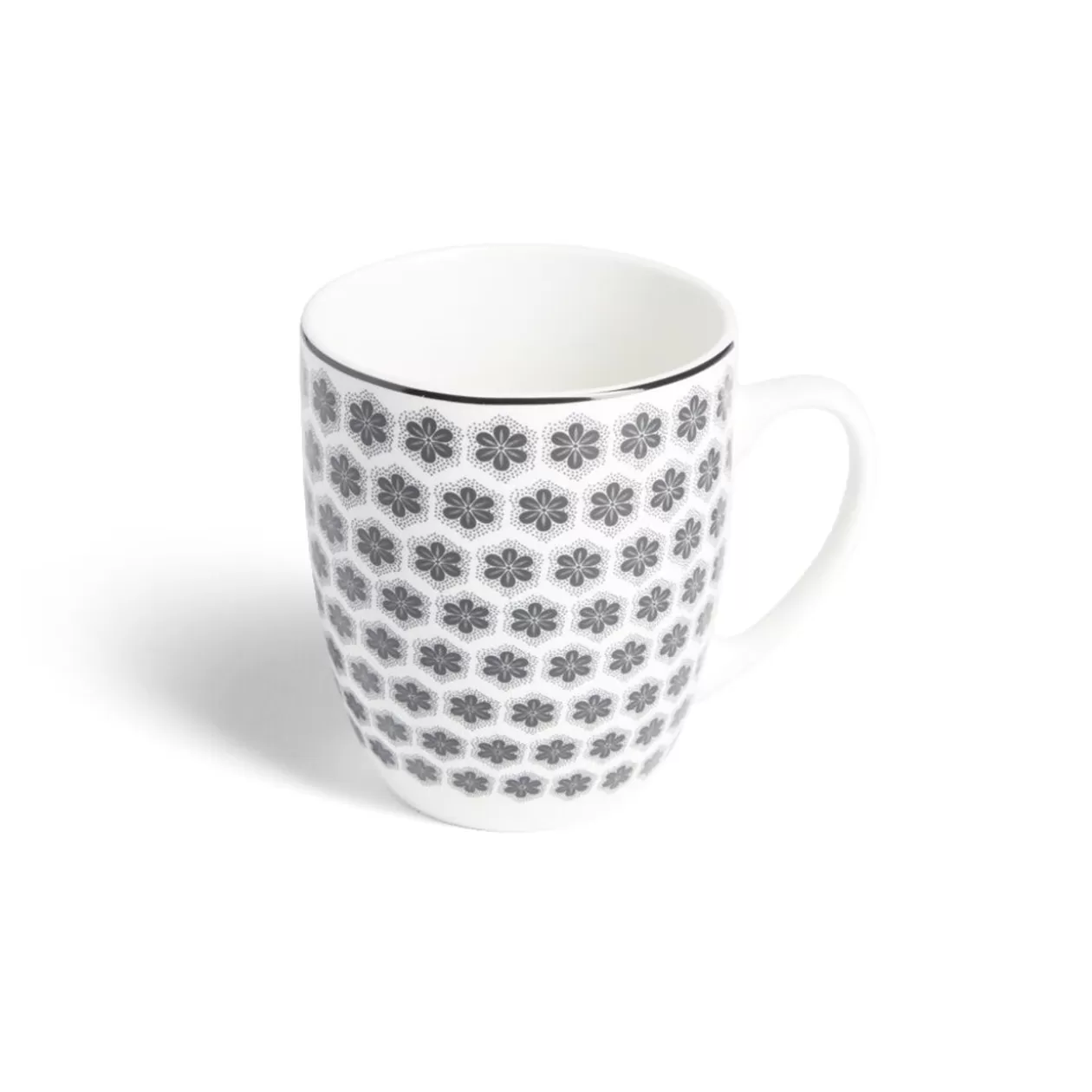 Lot de 4 mugs 200ml porcelaine Ø8,8x10,4cm noir et blanc>Gifi Best Sale