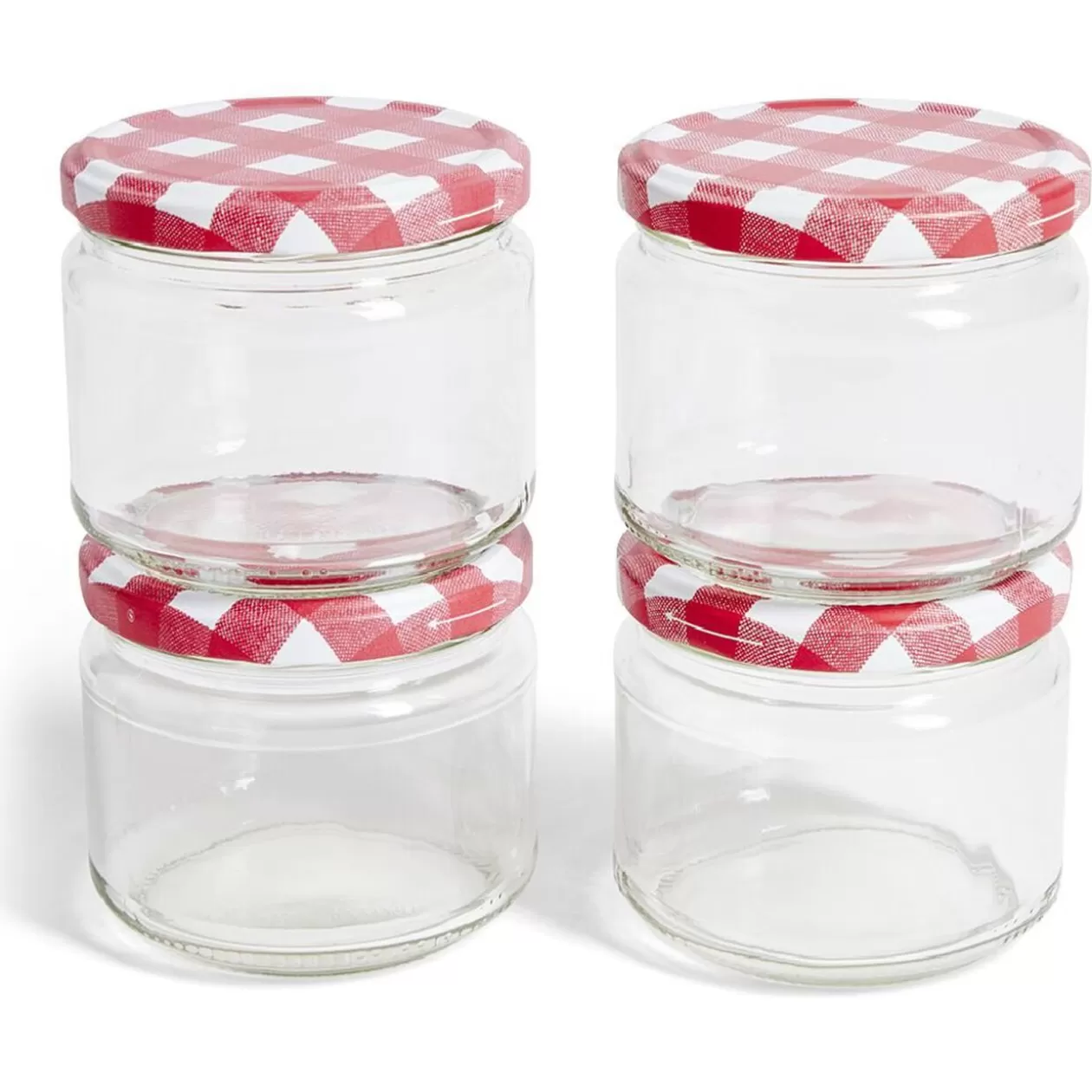 Gifi Lot de 4 pots à confiture acier et verre Ø7,5xH8,7cm< Vaisselle Et Accessoires De Table
