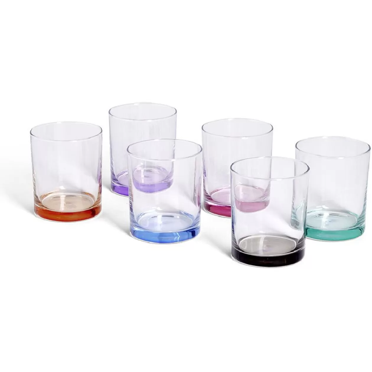Lot de 6 gobelets en verre fond coloré 28cl>Gifi Fashion