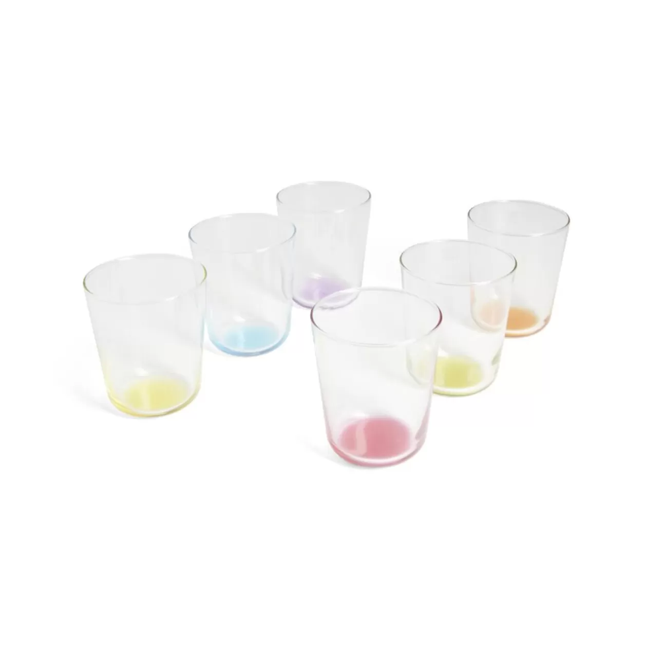 Gifi Lot de 6 verres 31cl transparents avec fond coloré< Vaisselle Et Accessoires De Table