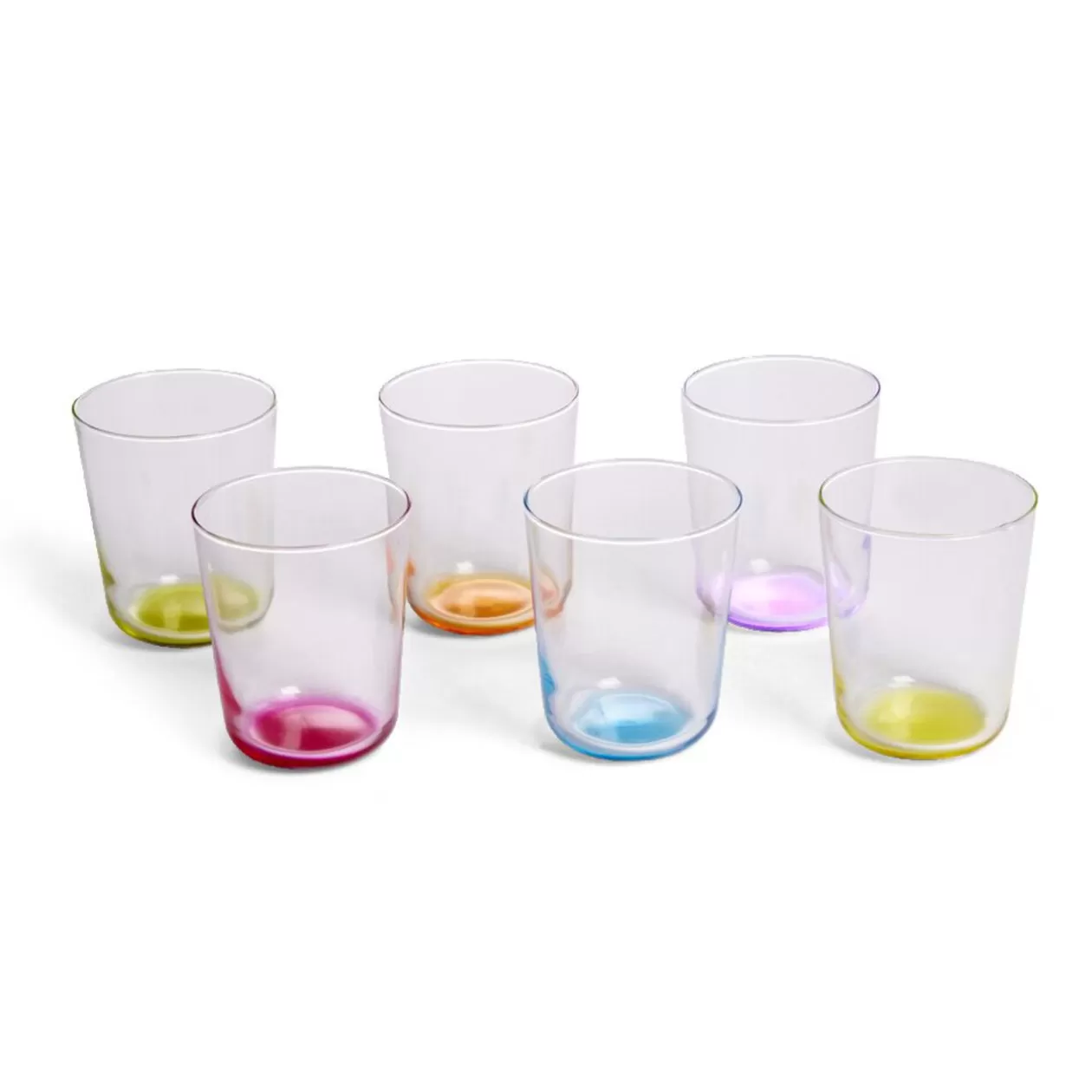 Gifi Lot de 6 verres 31cl transparents avec fond coloré< Vaisselle Et Accessoires De Table