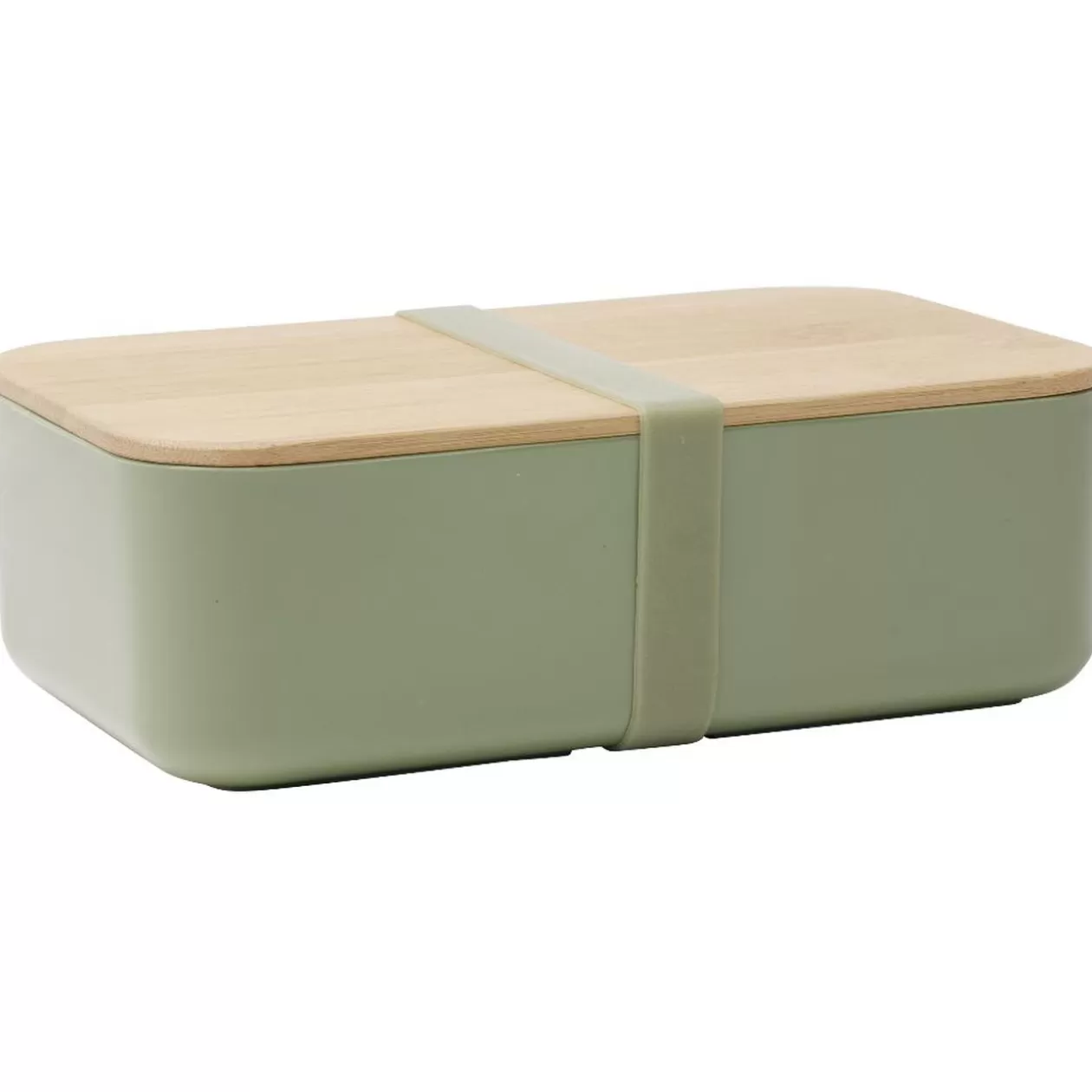 Gifi Lunchbox en plastique avec couvercle bambou +sangle silicone 900 ml< Conservation Alimentaire