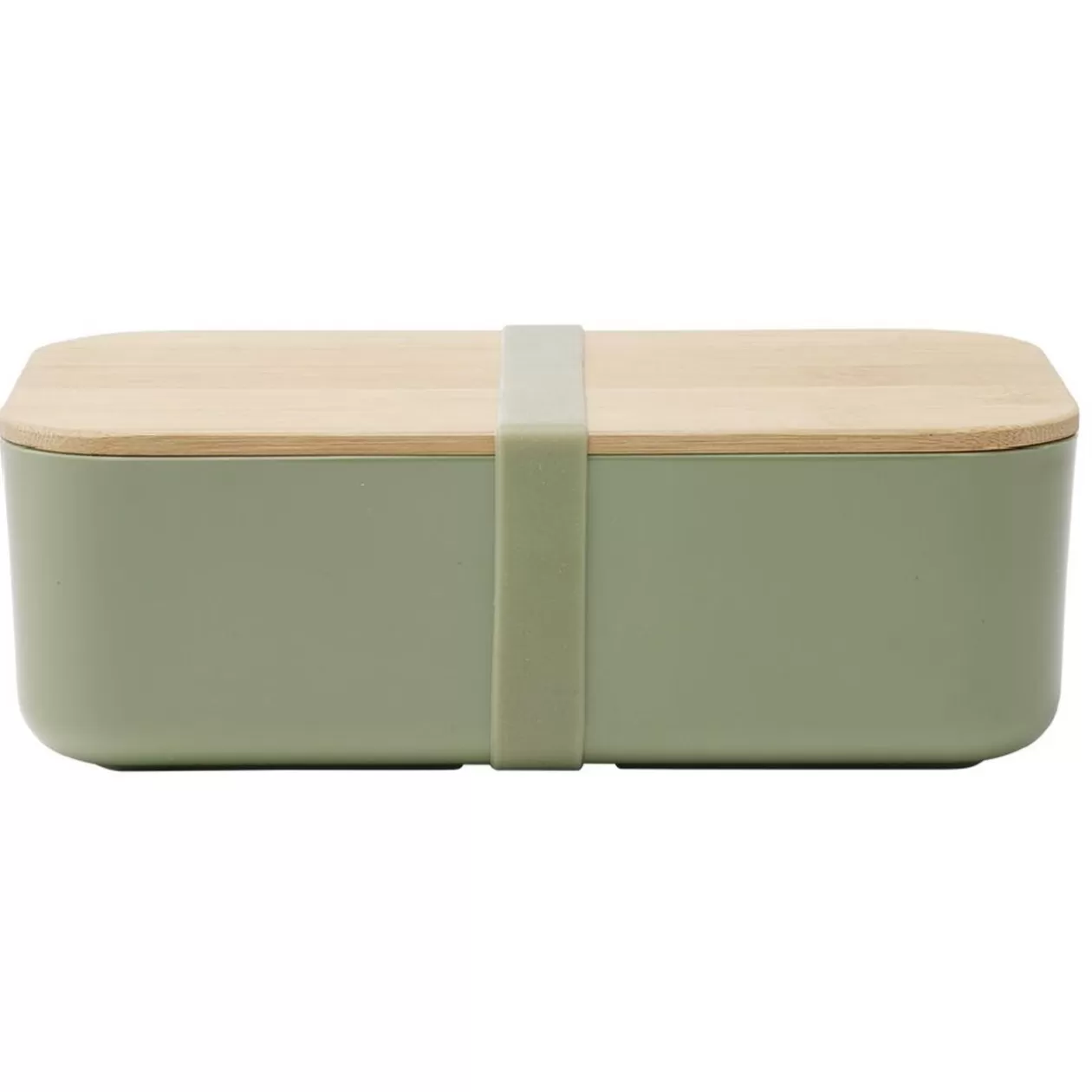 Gifi Lunchbox en plastique avec couvercle bambou +sangle silicone 900 ml< Conservation Alimentaire