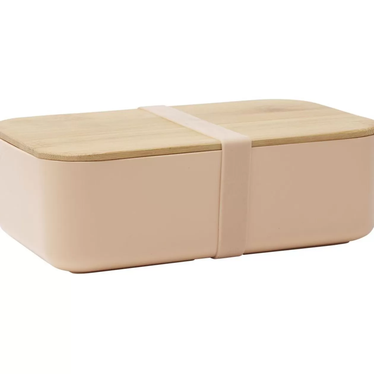 Gifi Lunchbox en plastique avec couvercle bambou +sangle silicone 900 ml< Conservation Alimentaire