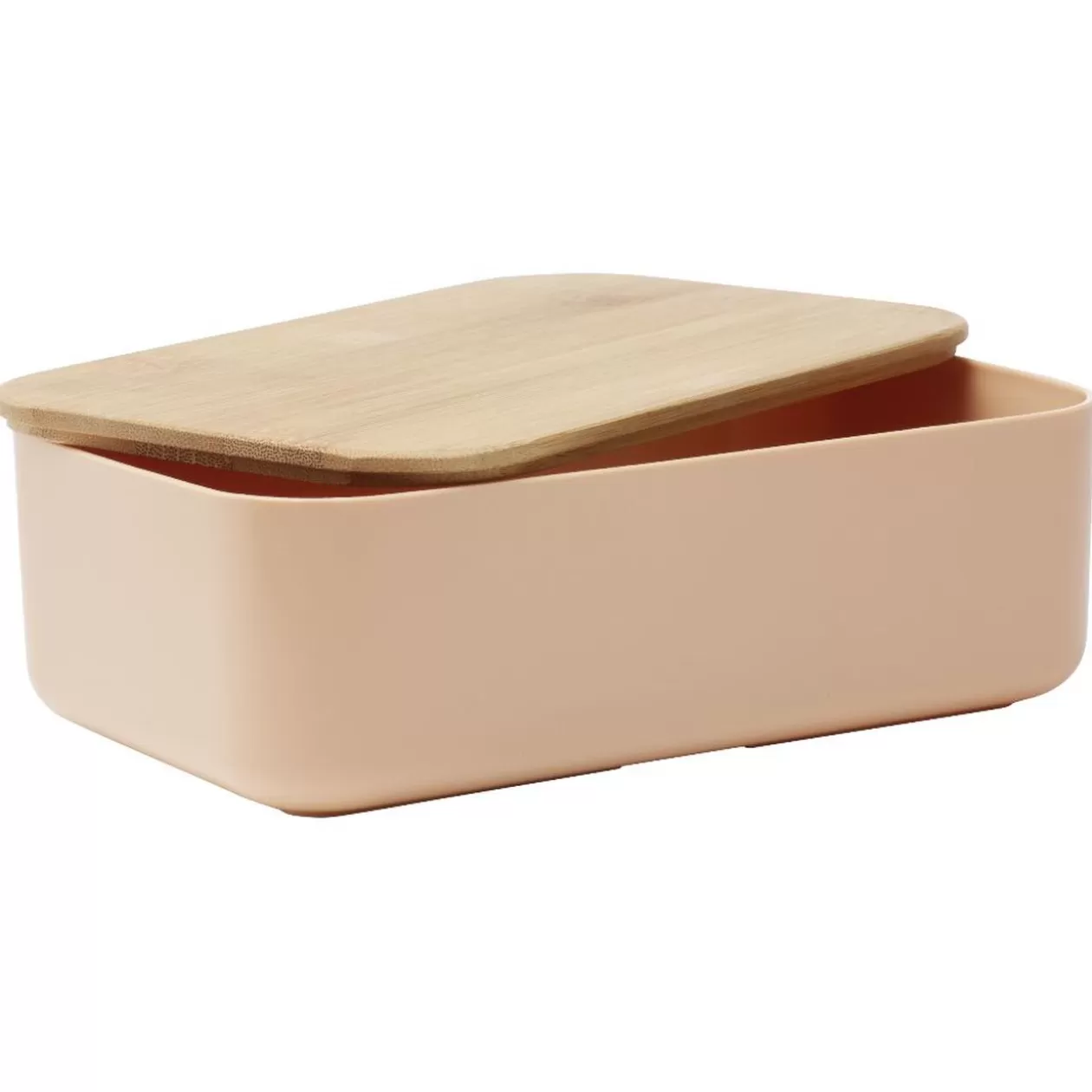 Gifi Lunchbox en plastique avec couvercle bambou +sangle silicone 900 ml< Conservation Alimentaire