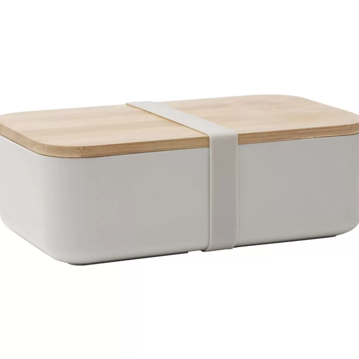 Gifi Lunchbox en plastique avec couvercle bambou +sangle silicone 900 ml< Conservation Alimentaire