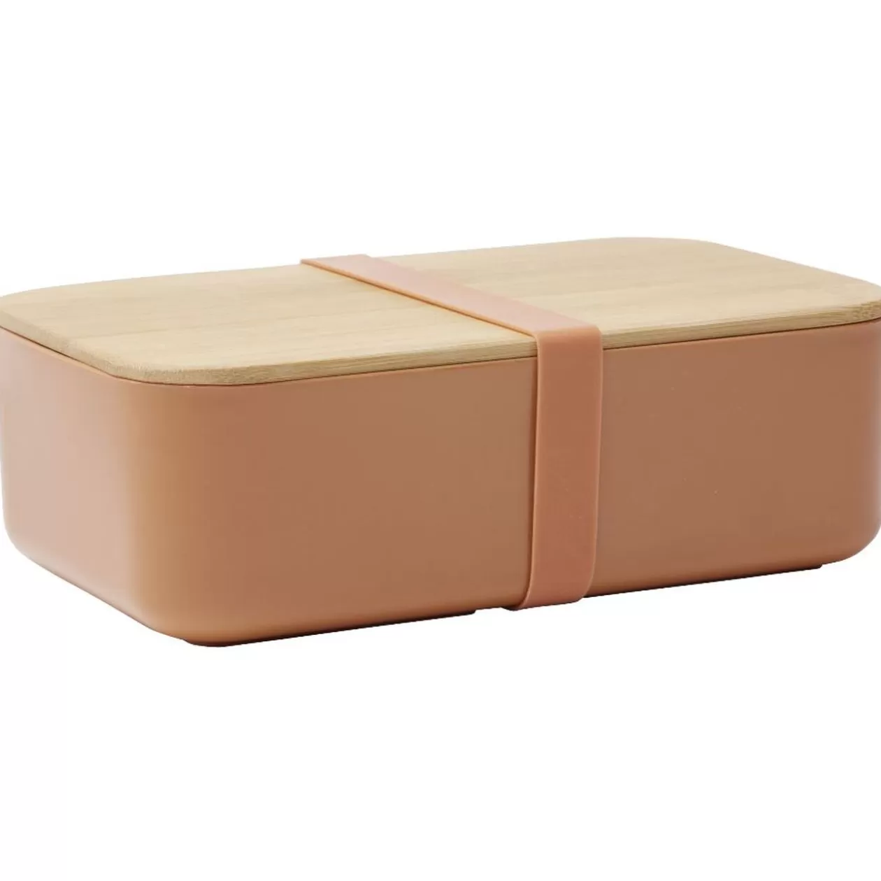 Gifi Lunchbox en plastique avec couvercle bambou +sangle silicone 900 ml< Conservation Alimentaire