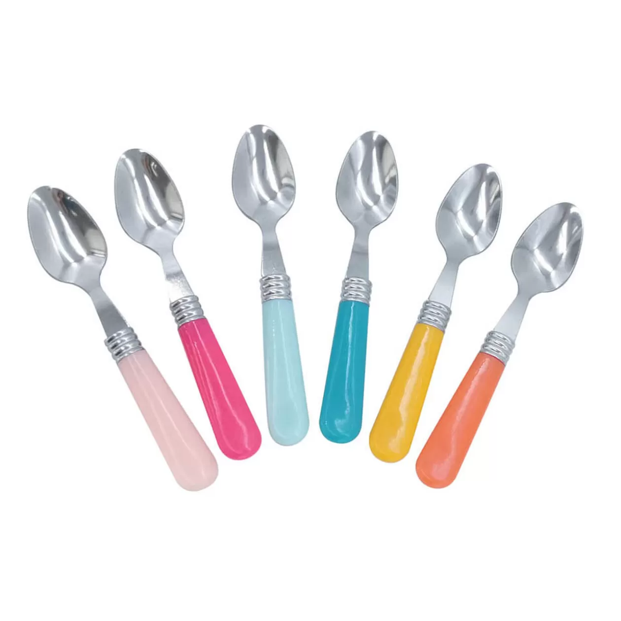 Mini cuillère inox manche plastique multicolore x6>Gifi New
