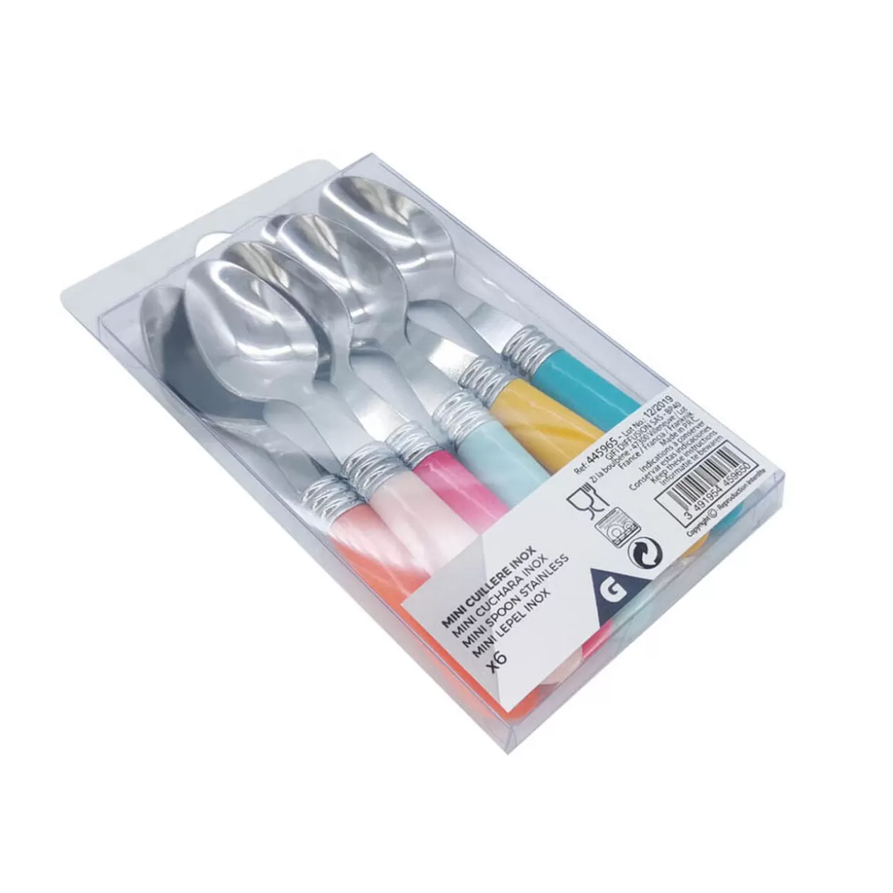 Mini cuillère inox manche plastique multicolore x6>Gifi New