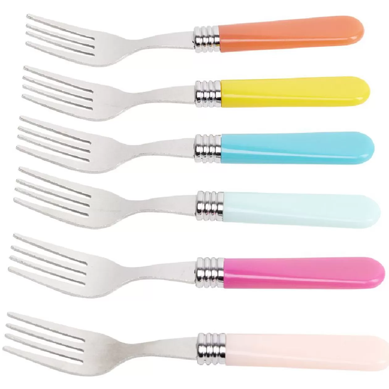 Mini fourchette inox manche plastique x6>Gifi Sale