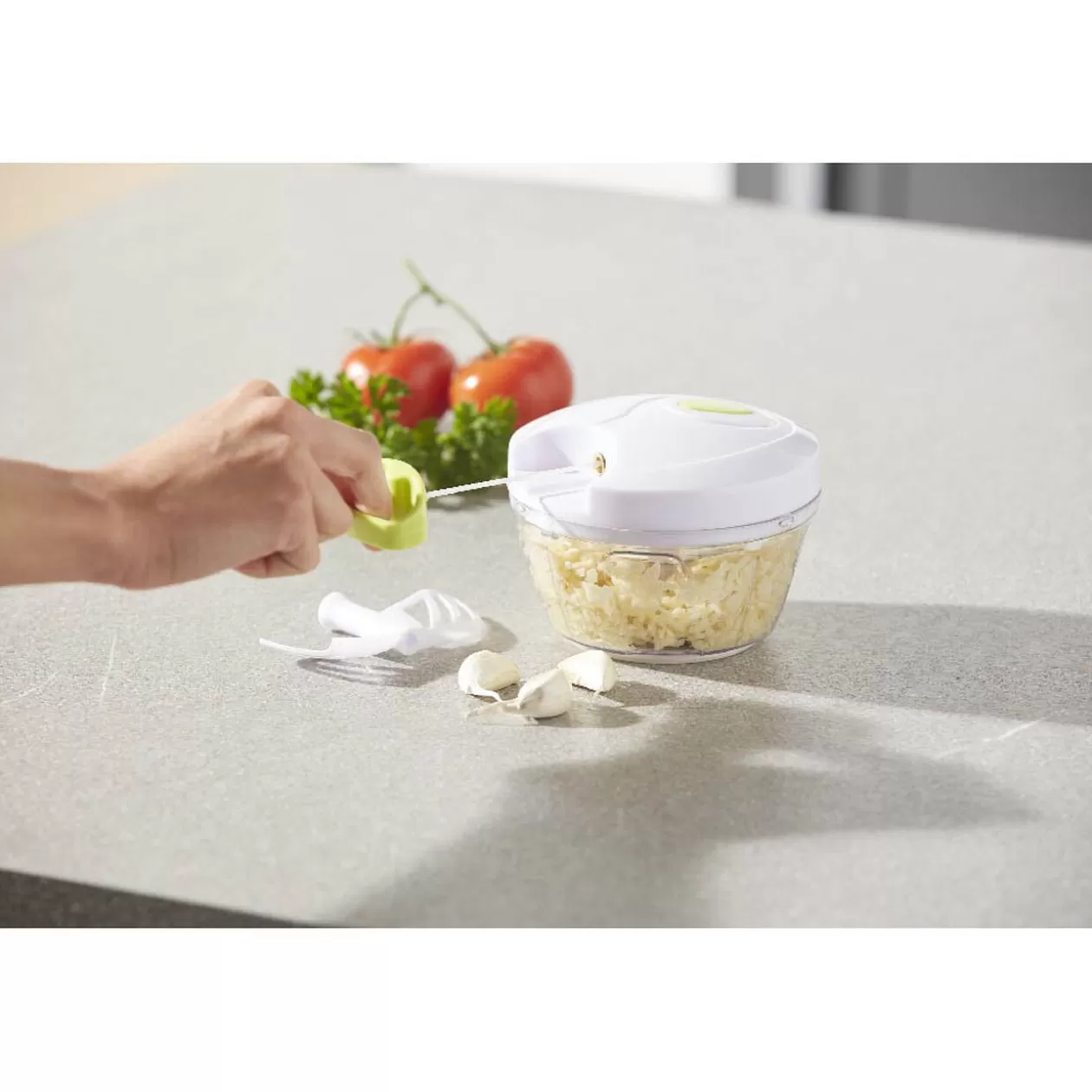 Gifi Mini hachoir manuel transparent blanc et vert< Petit Électroménager