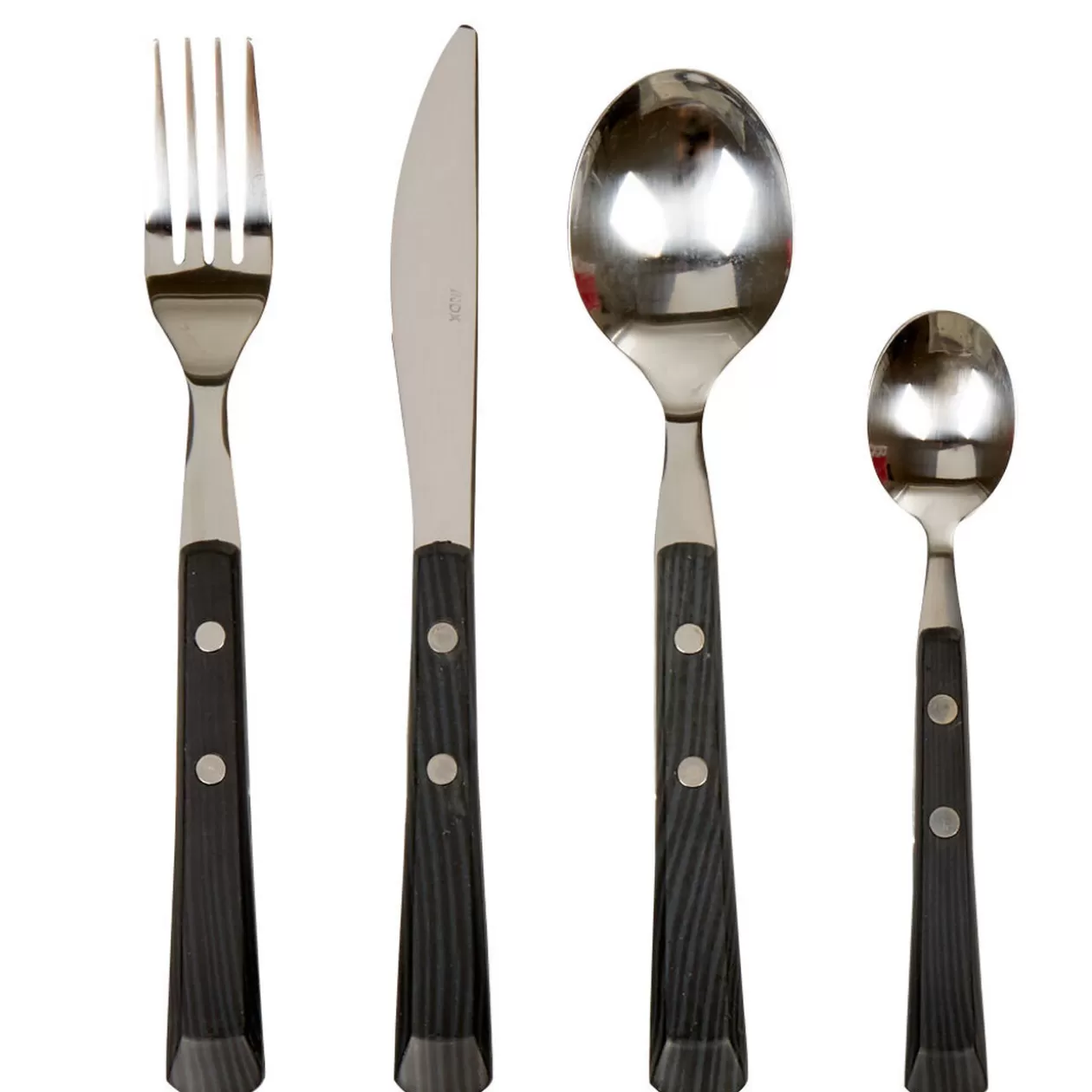Gifi Ménagère 16 pièces manche effet bois noir< Vaisselle Et Accessoires De Table
