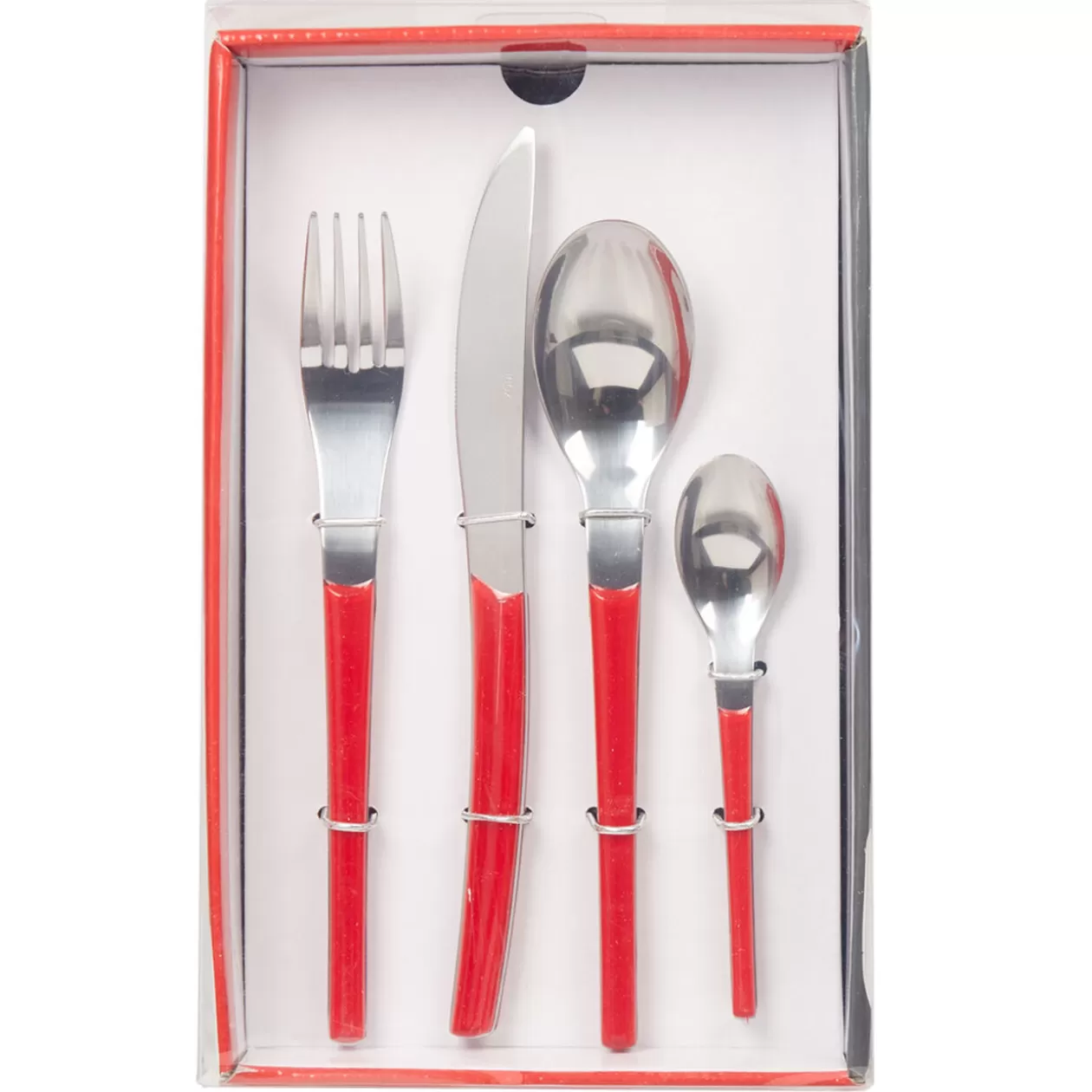 Ménagère 16 pièces rouge>Gifi Shop