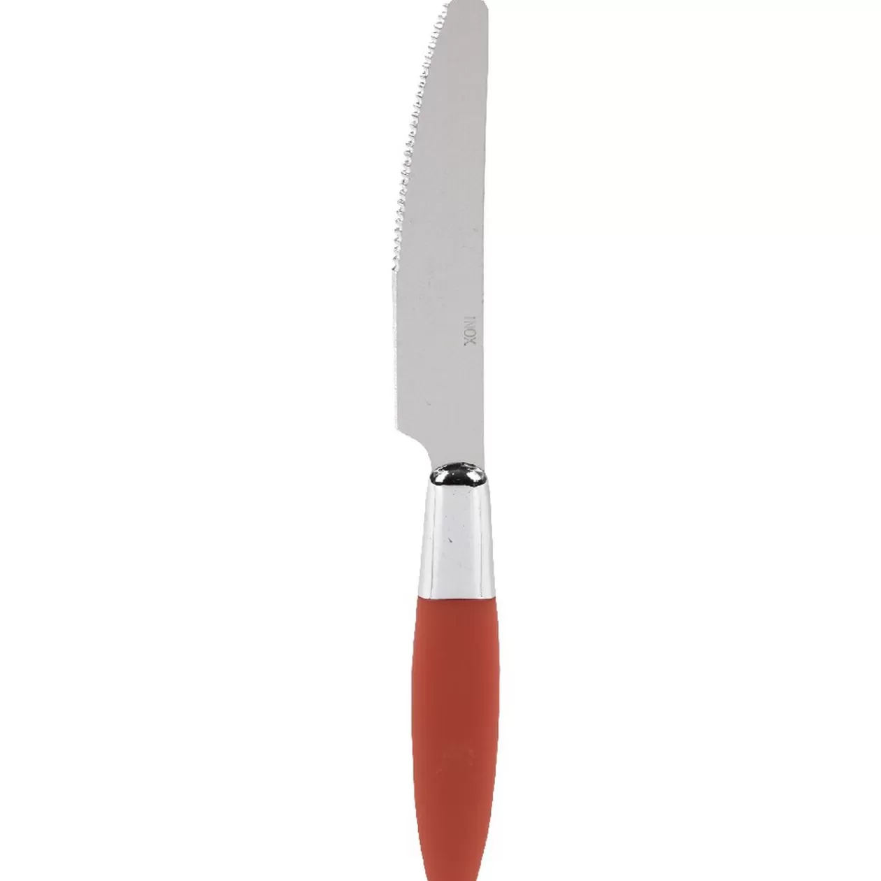 Ménagère 24 pièces avec support inox manche plastique rouge>Gifi Cheap