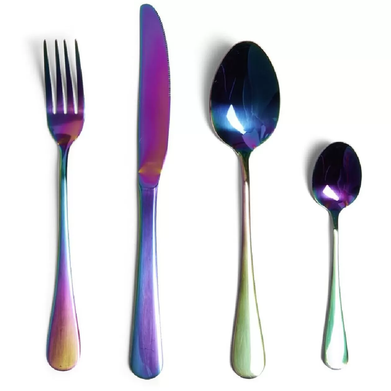 Ménagère inox x16 iridescent>Gifi Outlet