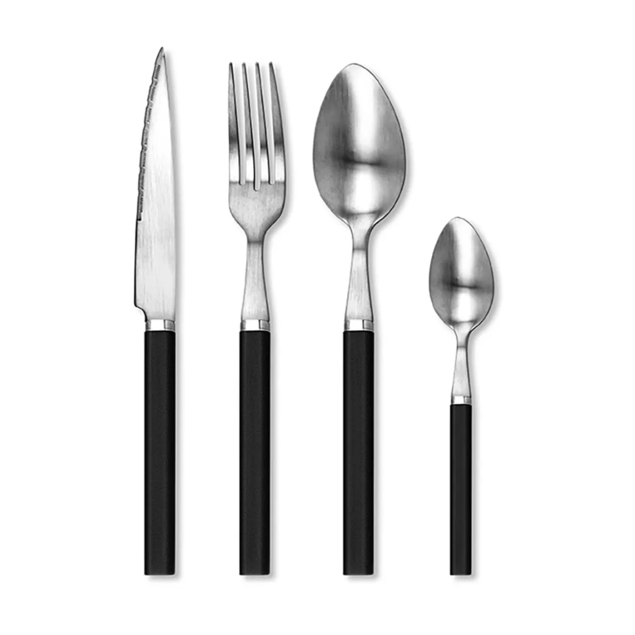Ménagère Laguiole Cottage 16pcs inox manche noir>Gifi Discount